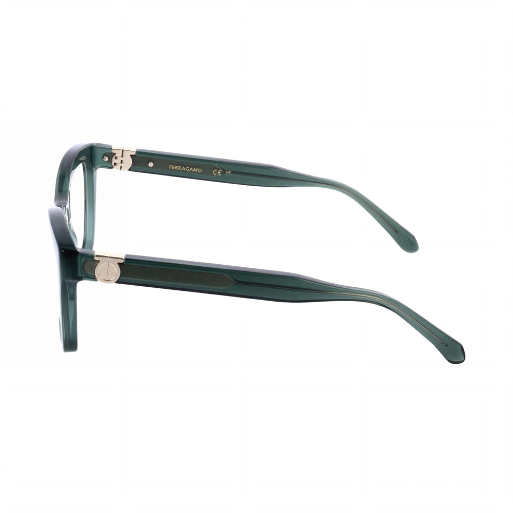 Gafas Ferragamo Sf3022 para hombre, montura de acetato transparente color caqui, lente de 53 mm, puente de 17 mm, patilla de 140 mm