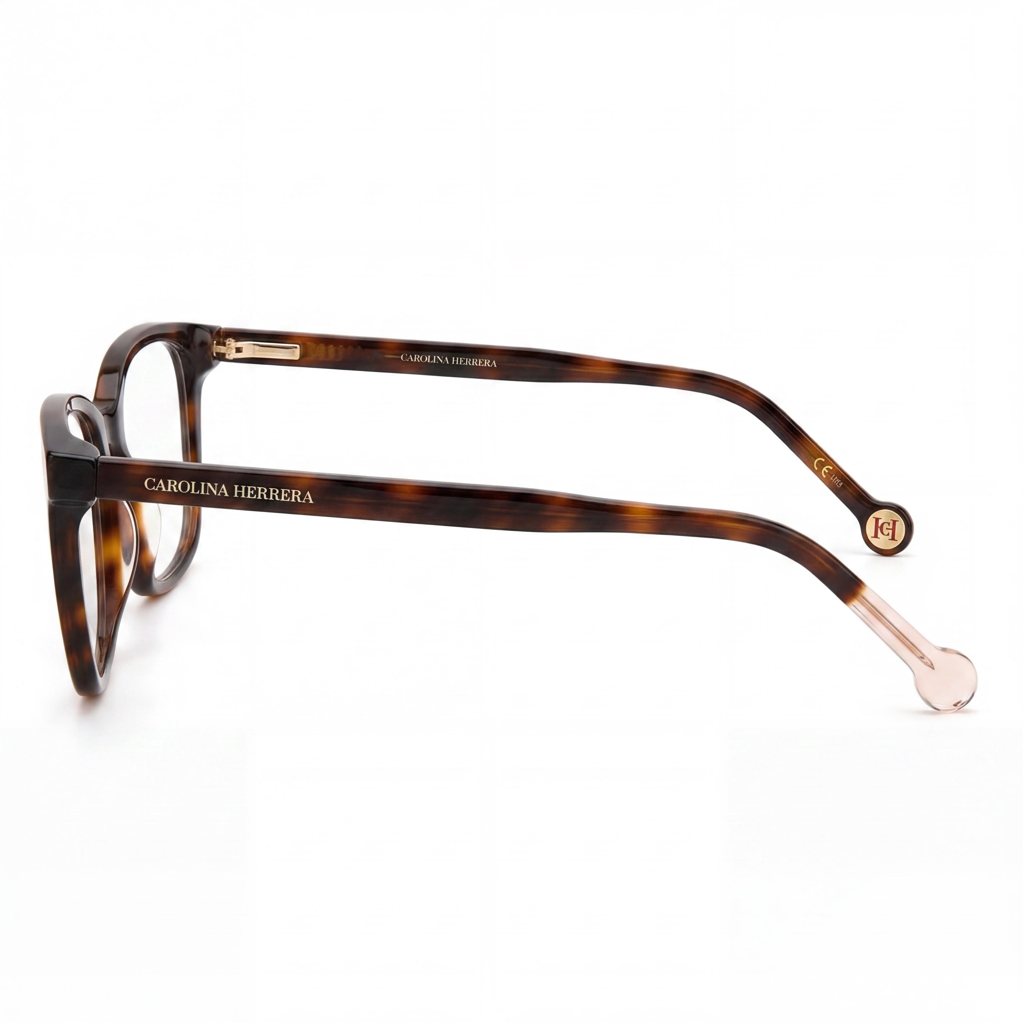 Gafas de acetato modernas Carolina Herrera para mujer, sin lentes, montura color marfil, ancho de lente de 52 mm, Photo 2