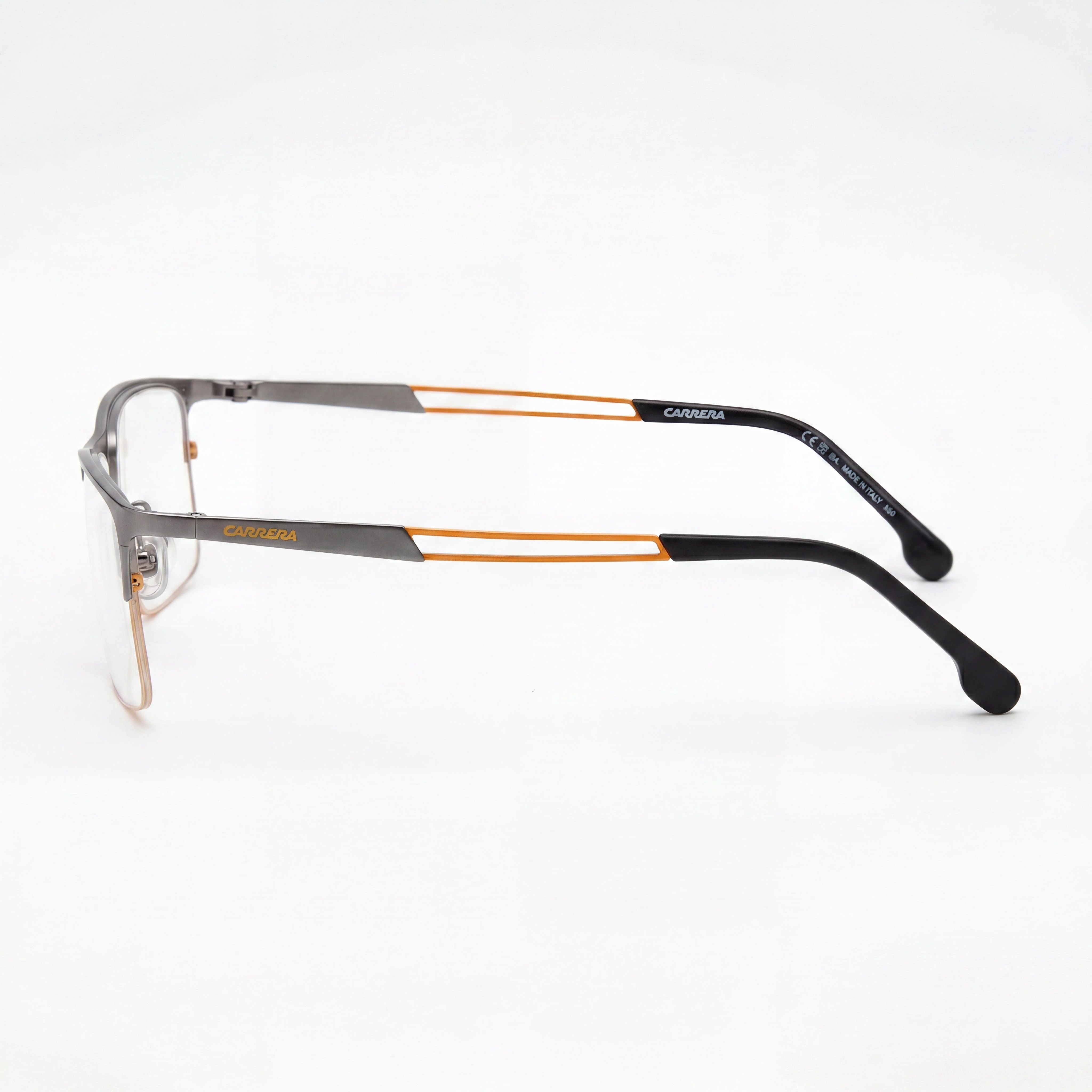 Carrera Modern Unisex Stainless Steel Sunglasses, Matte Dark Ruthenium Orange Frame & Lenses, 55mm, Photo 2