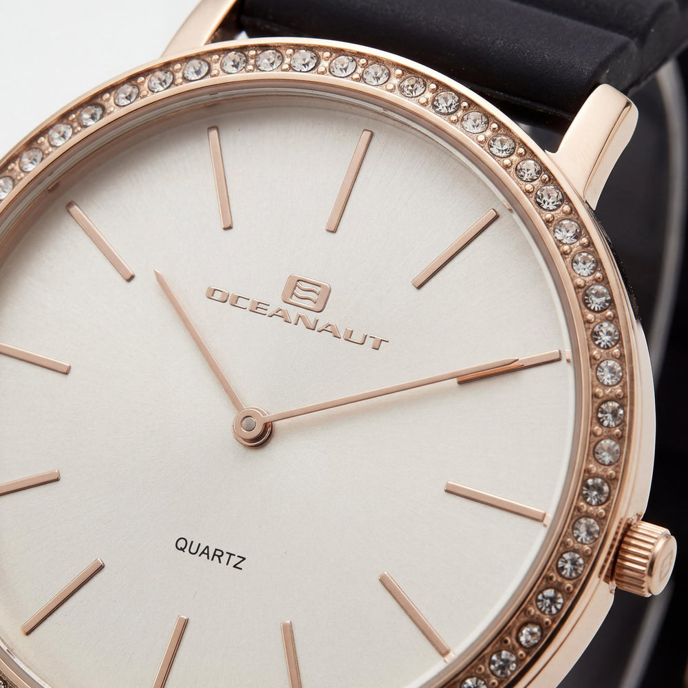 Oceanaut OC0264 Reloj de cuarzo para mujer con bisel de cristal, caja y esfera blancas, resistente al agua hasta 30 m