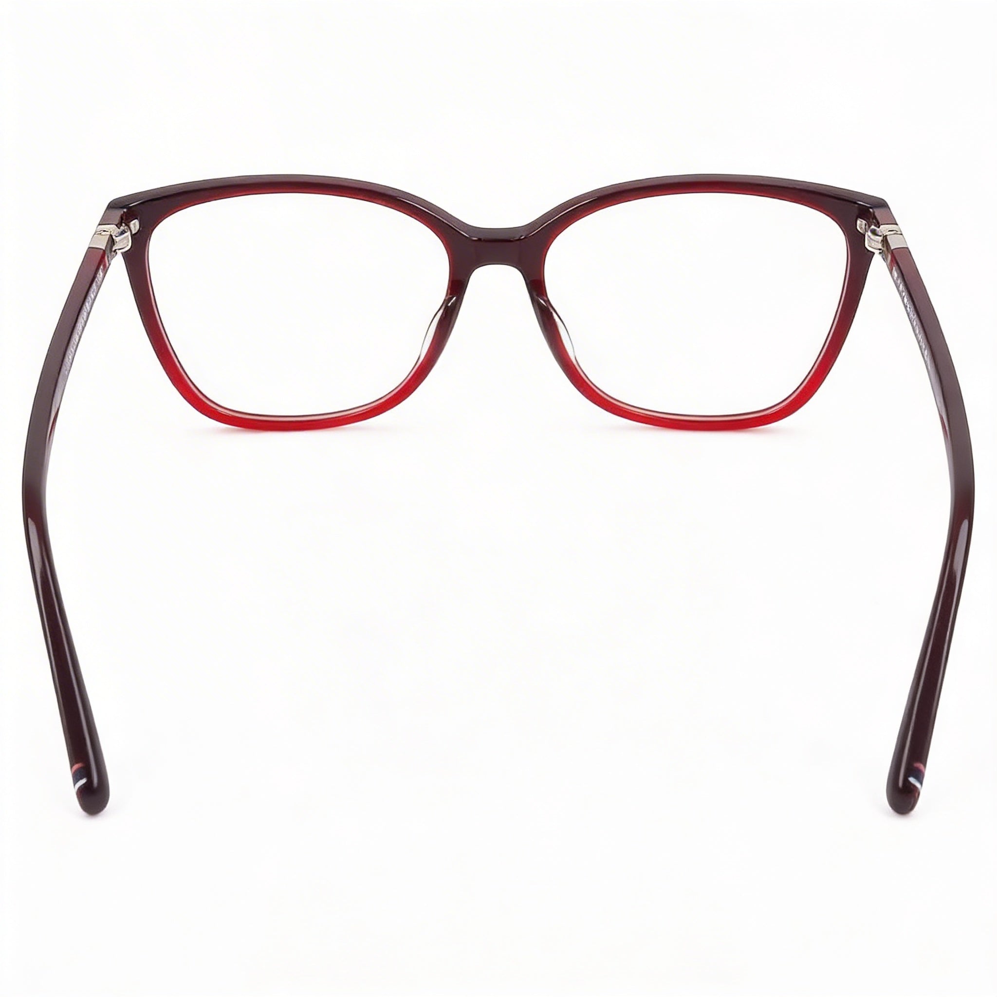 Tommy Hilfiger Modern Unisex Eyeglasses with a Burgundy Red Acetate Frame and 55mm Lens Width, Photo 4