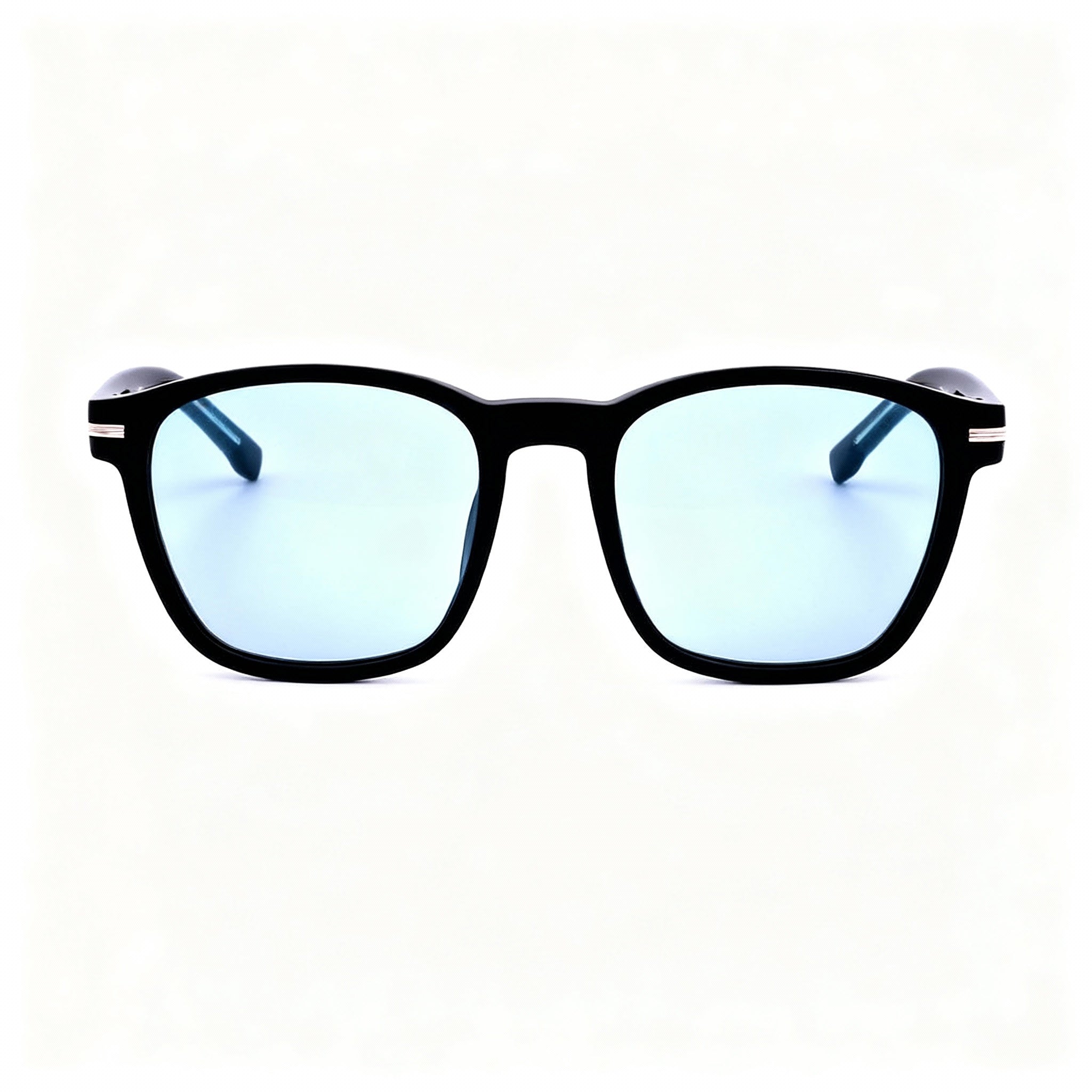 Hugo Boss Men's Classic Black Acetate Sunglasses, Azure Photocromic Highcontrast Blue Non-Polarized Lenses, 52-20-145mm, Photo 3