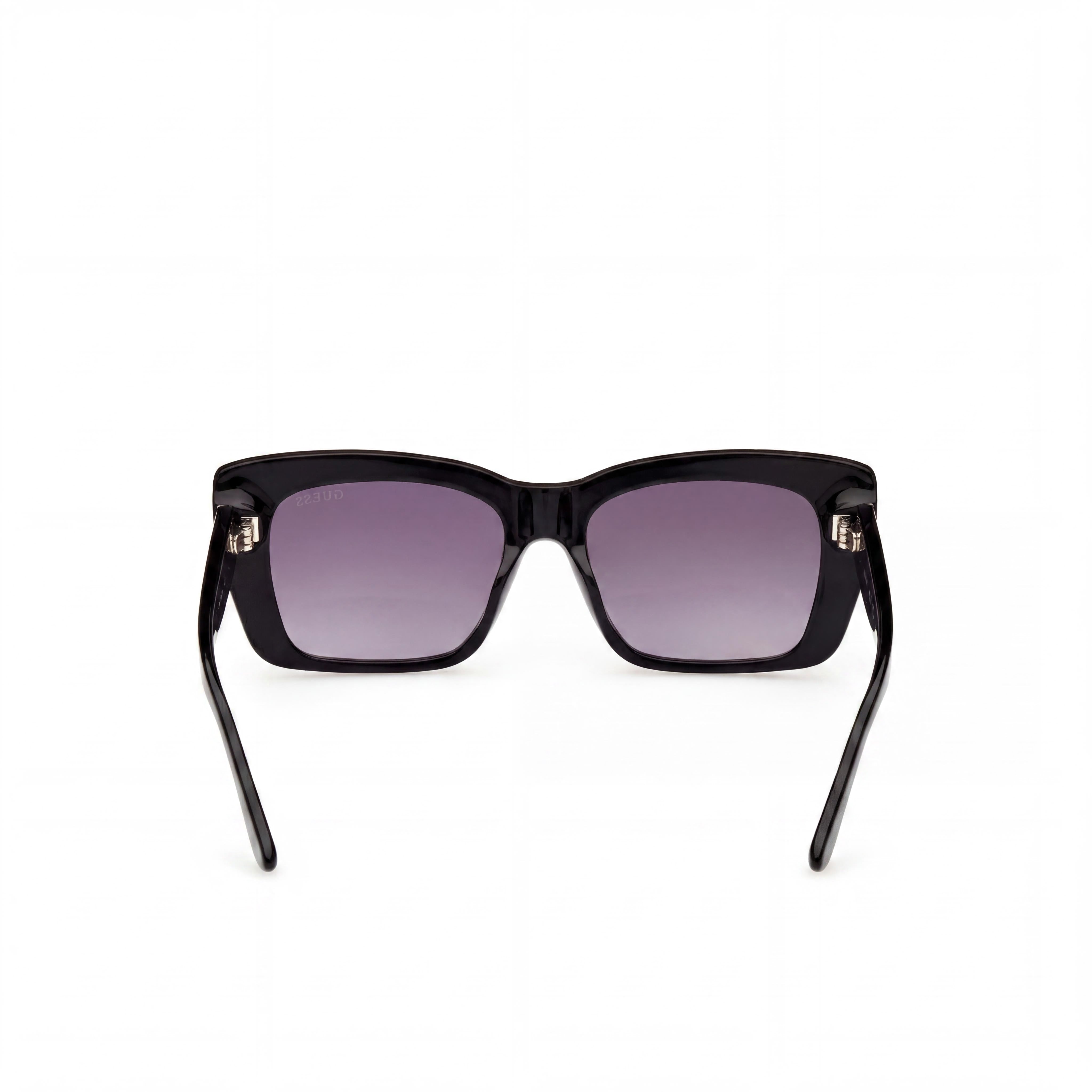 Guess Gafas de Sol para Mujer Modernas, Negras Brillantes, Plástico, Degradado Ahumado, Protección UV No Polarizada, 55mm, Photo 4