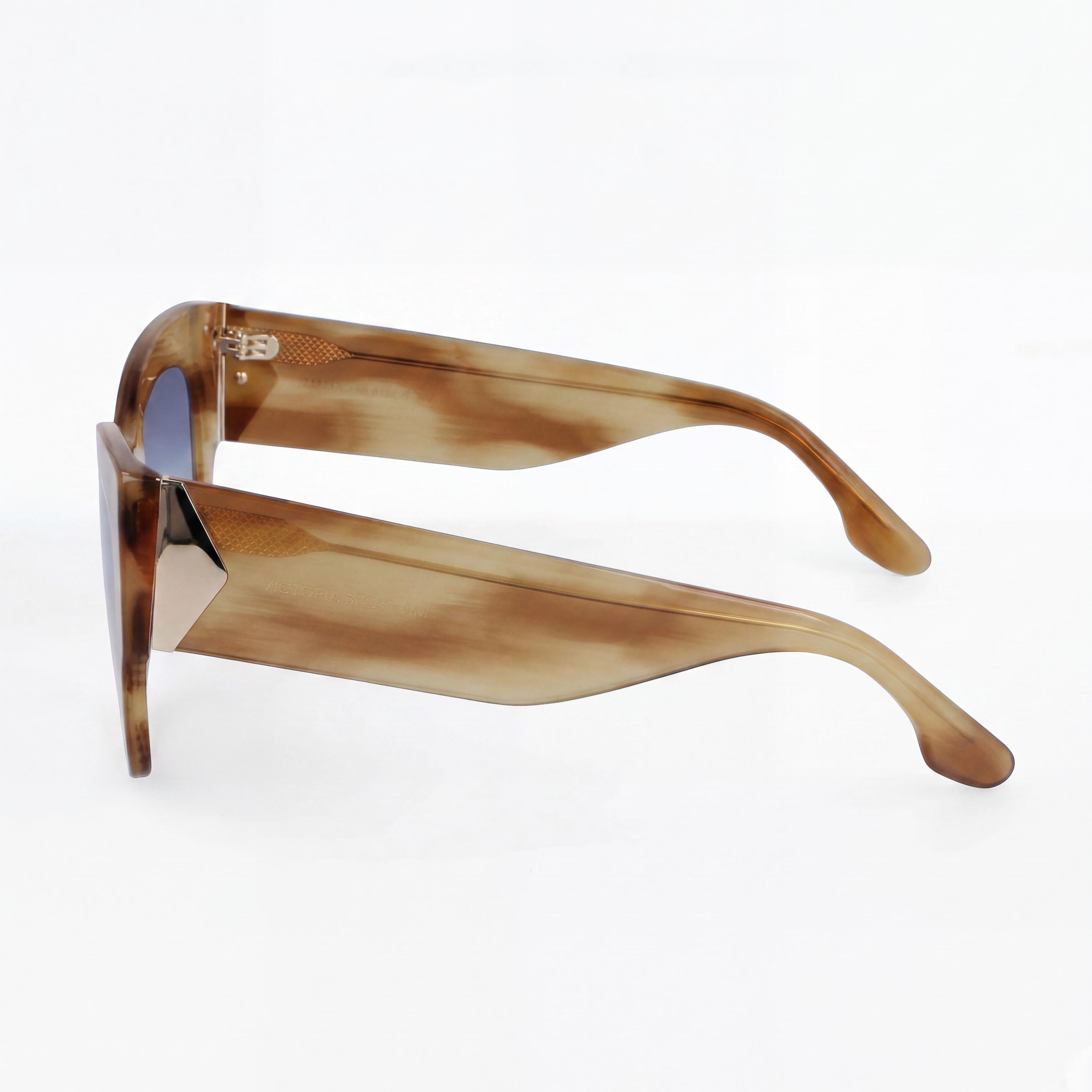 Victoria Beckham Modern Men's Honey Brown Horn Magnesium Frame Non-Polarized Sunglasses 51mm, Photo 3