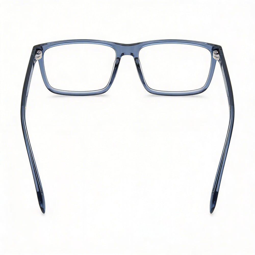 Beckham Men's Casual Style Eyewear with Acetate Frame and Clear Plastic Lenses, 58mm Lens Width