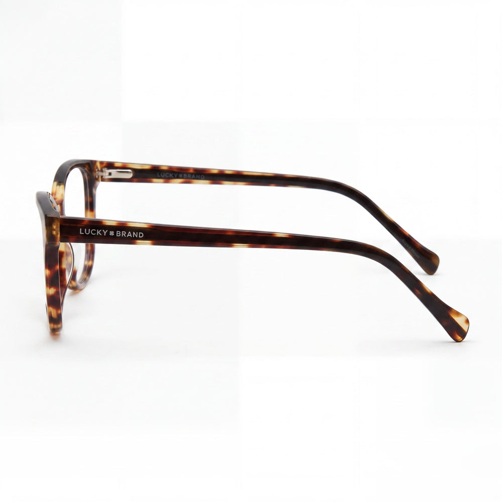 Lucky Brand D223 Women's Full Rim Cat-Eye Acetate Prescription-Ready Non-Polarized Eyeglasses Tortoise Black 53-17-42