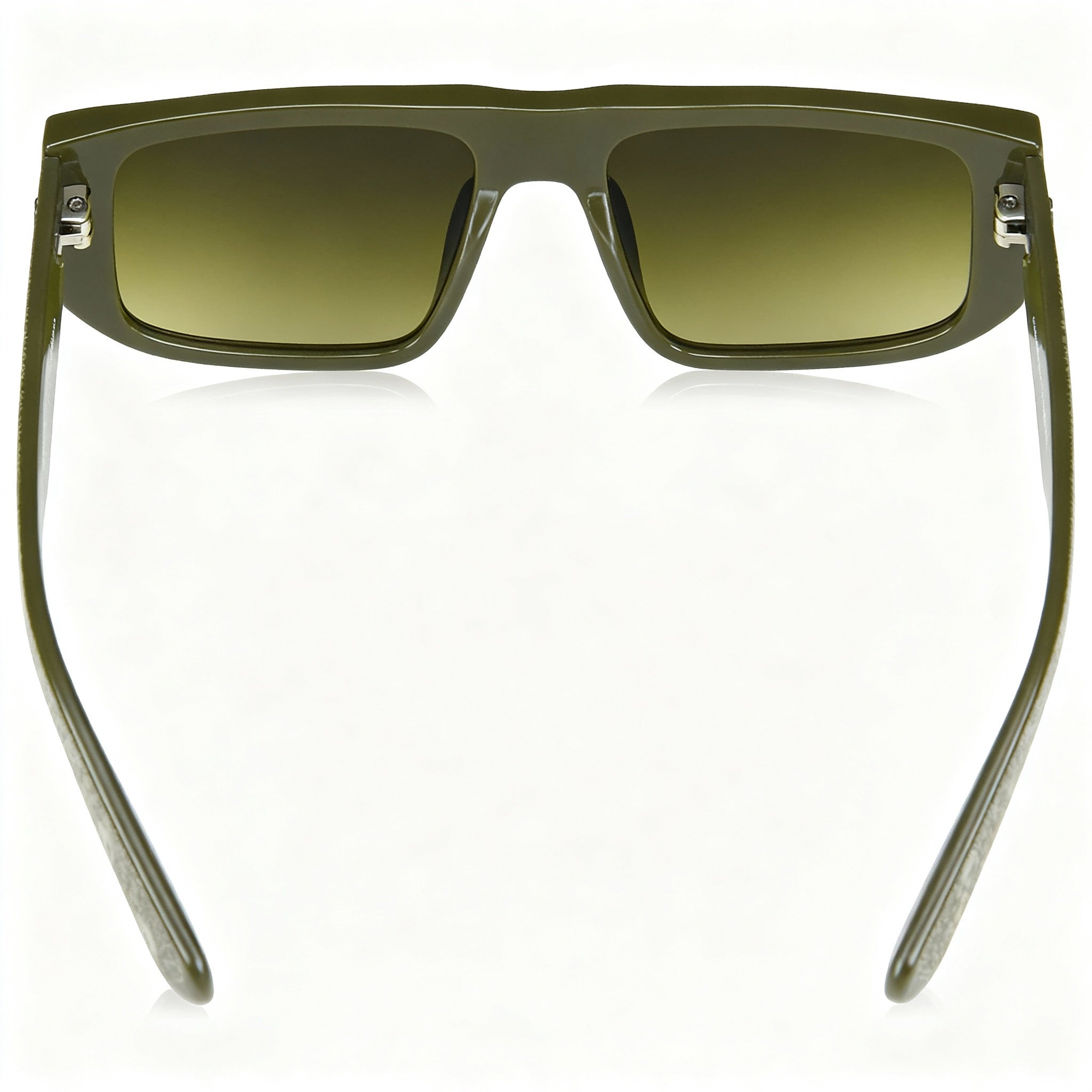 Police SPLL13 Men's Casual Square Polycarbonate Sunglasses, UV Protection, Olive Green Frame, Green Gradient Lens 55mm, Photo 4