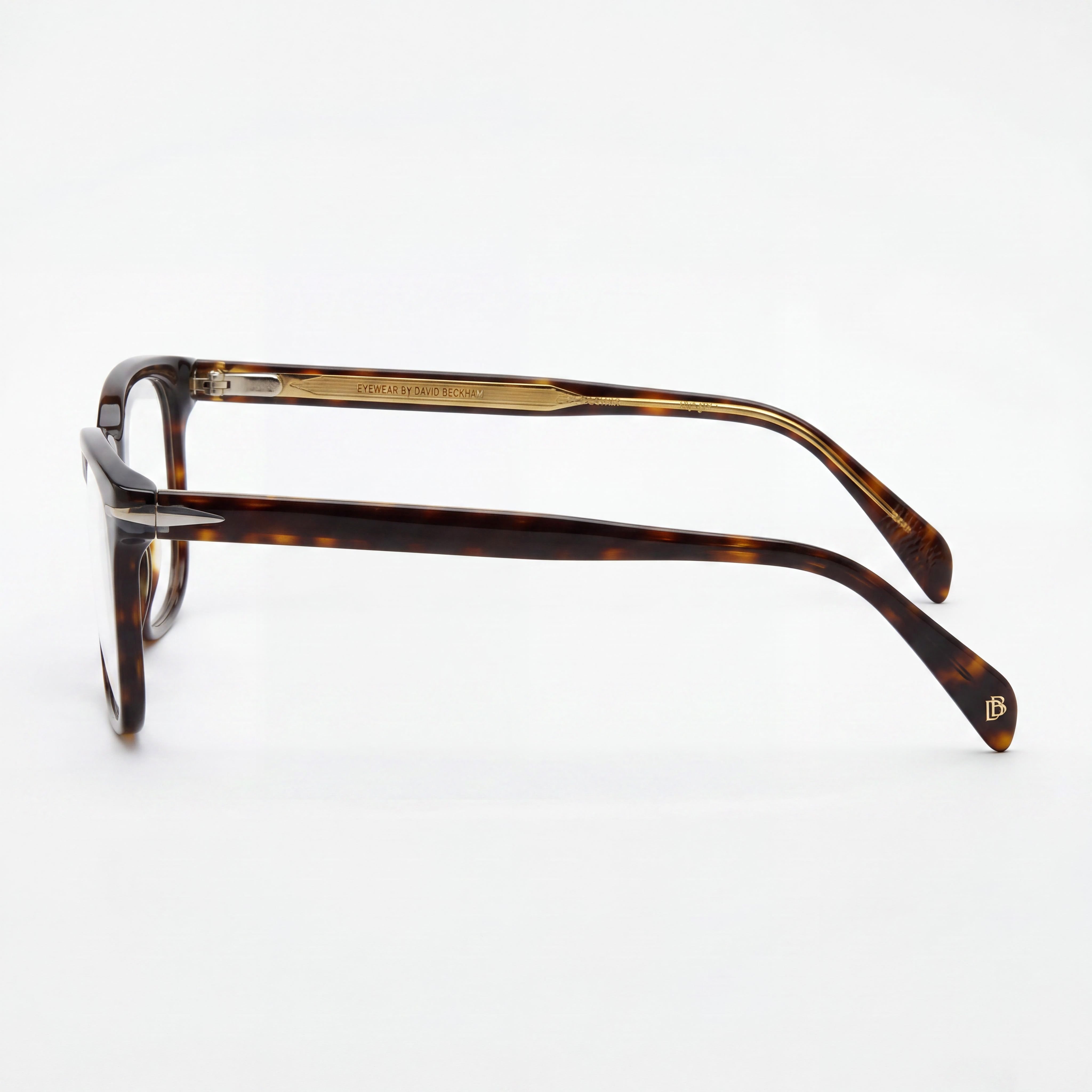 David Beckham Db 1083 Men's Acetate Havana Eyeglasses with Clear Demo Lenses, Prescription Ready, 55mm, Photo 2
