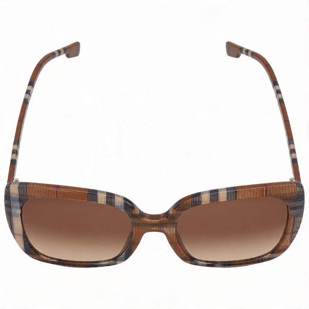 BURBERRY Women's 0be4323 Check Brown Plastic, Brown Gradient UV Protection Lenses 54mm