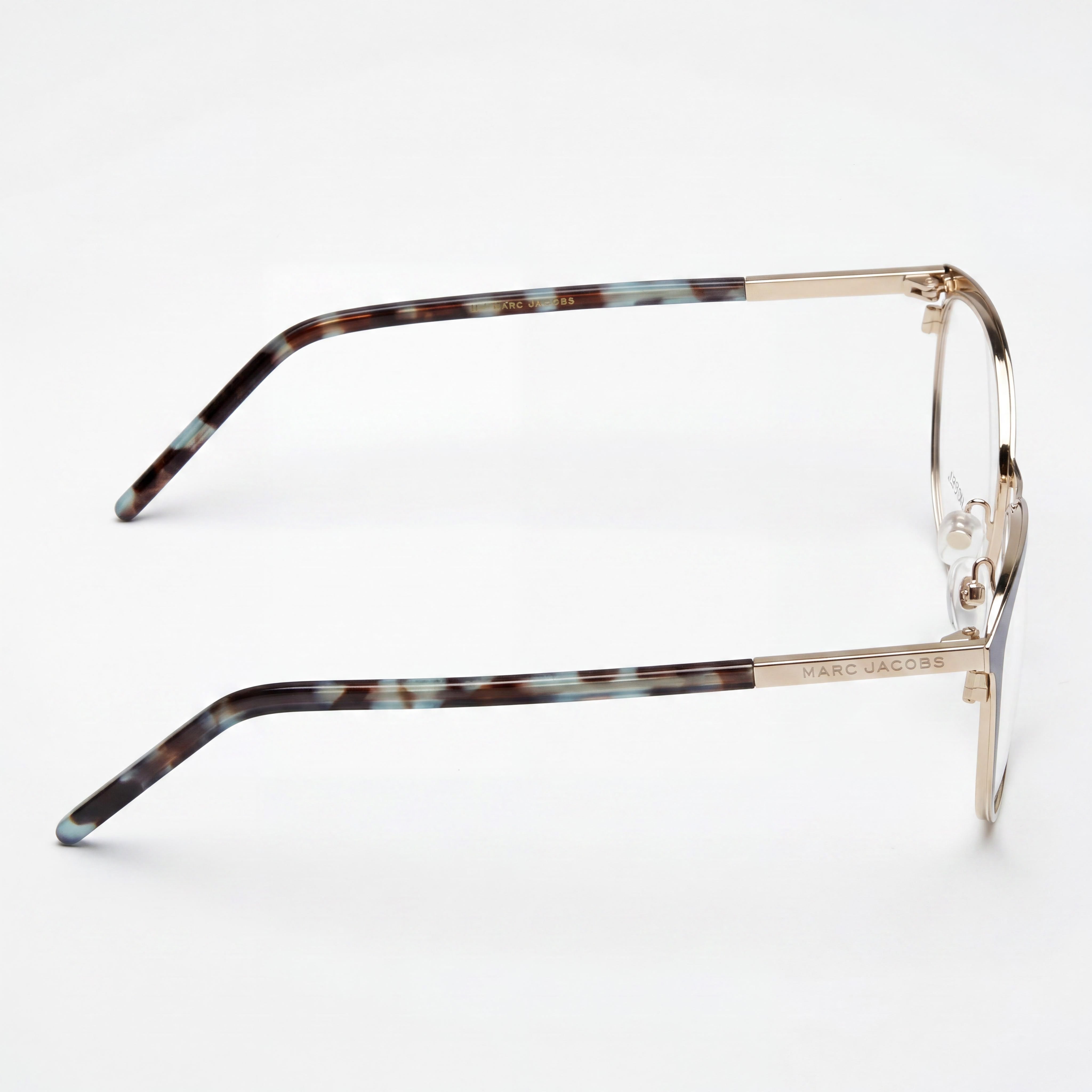 Marc Jacobs Modern Men's Stainless Steel Frame Polycarbonate Non-Polarized Matte Blue Gold Sunglasses 54mm, Photo 2