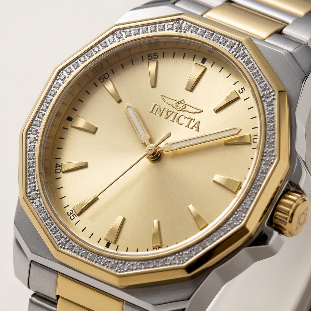 Reloj de cuarzo Invicta Speedway 49106 para hombre, brazalete de acero inoxidable plateado, esfera dorada, caja de 42 mm