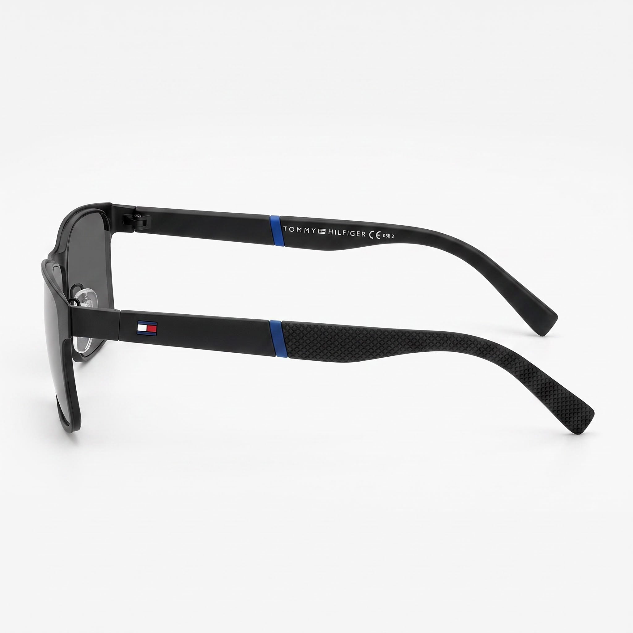 Gafas de sol Tommy Hilfiger Contemporary TH 1904/S para hombre, rectangulares, de metal negro mate, con lentes grises y protección UV, no polarizadas, de 55 mm, Photo 3