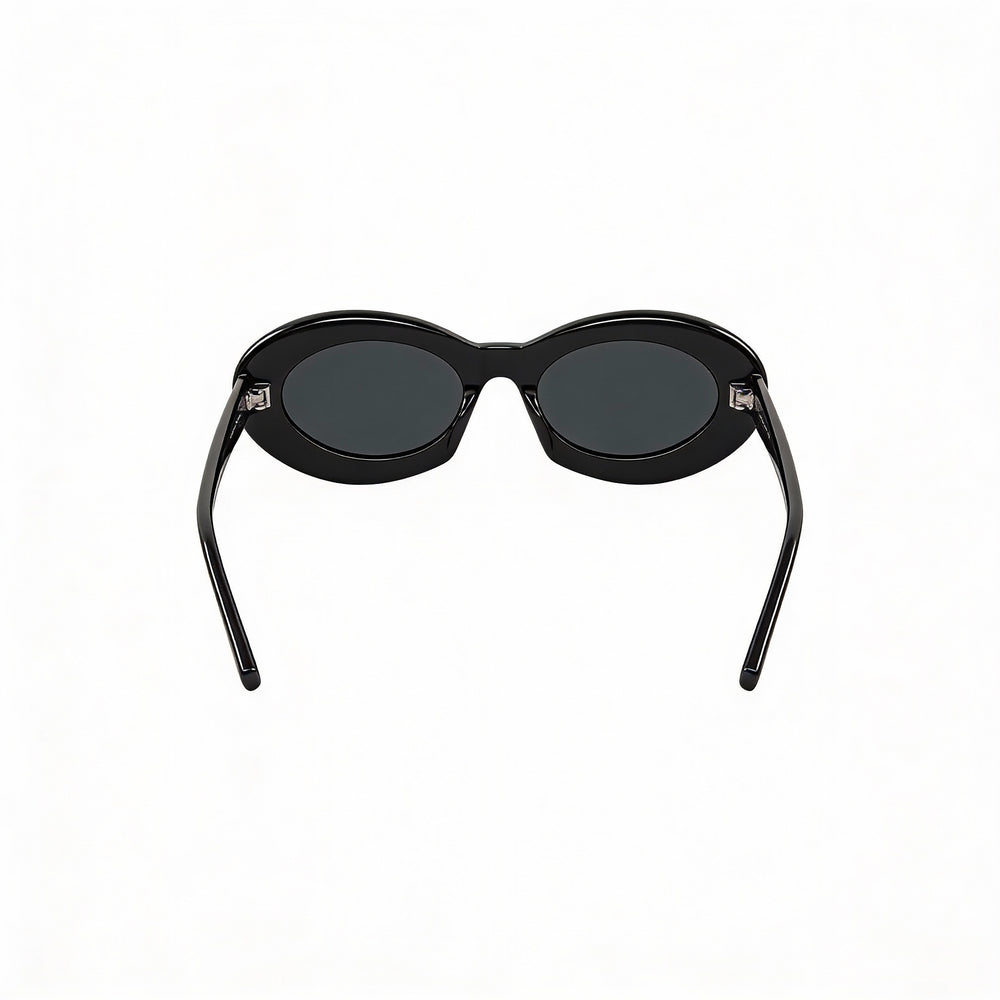 Gafas de sol Saint Laurent SL 594 para mujer, estilo retro, de acetato, color negro y blanco, con lentes negras y protección UV