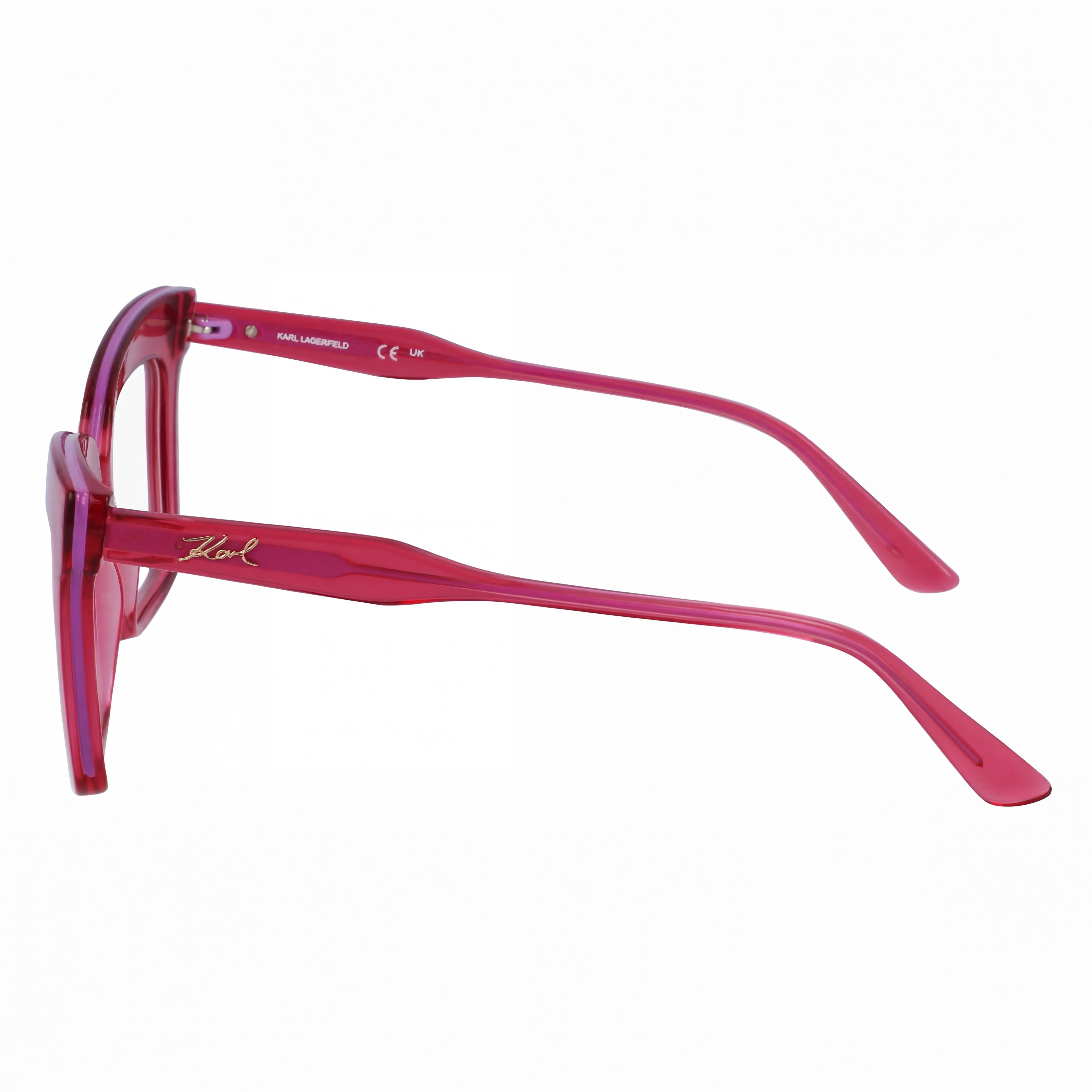 Gafas de sol Karl Lagerfeld Modern para mujer con montura inyectada color cereza, lentes de policarbonato, 51 mm de ancho de lente, Photo 3