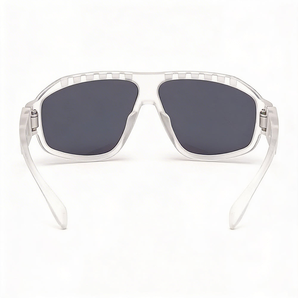 adidas Contemporary Unisex Clear Plastic Frame Blue Mirror UV Protected Non-Polarized 62mm Sunglasses
