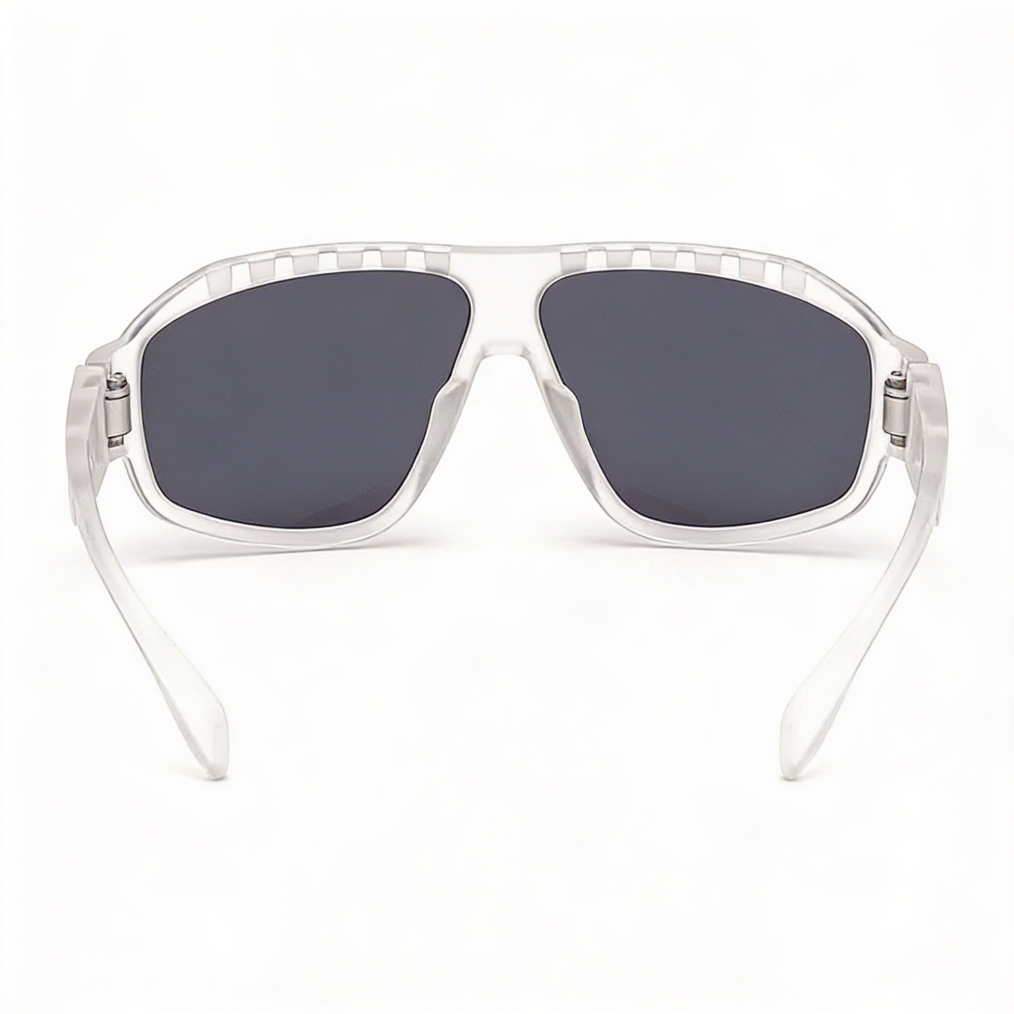 Gafas de sol adidas contemporáneas unisex con montura de plástico transparente, espejo azul y protección UV no polarizada de 62 mm, Photo 3