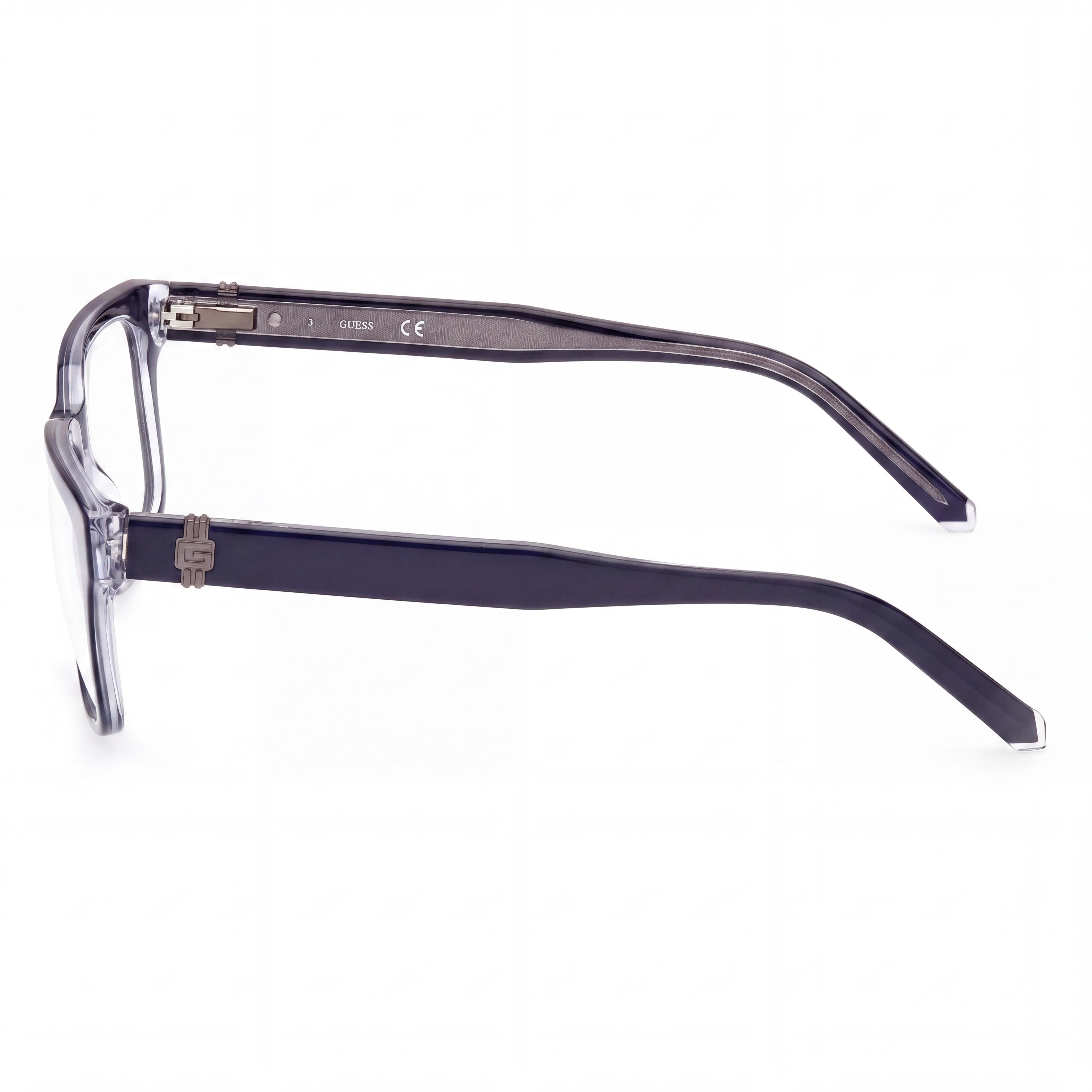 Guess Modern GU 50084 092 Women's Blue Plastic Frame Eyeglasses with Clear Polycarbonate Lenses, 54-17-150, Photo 3