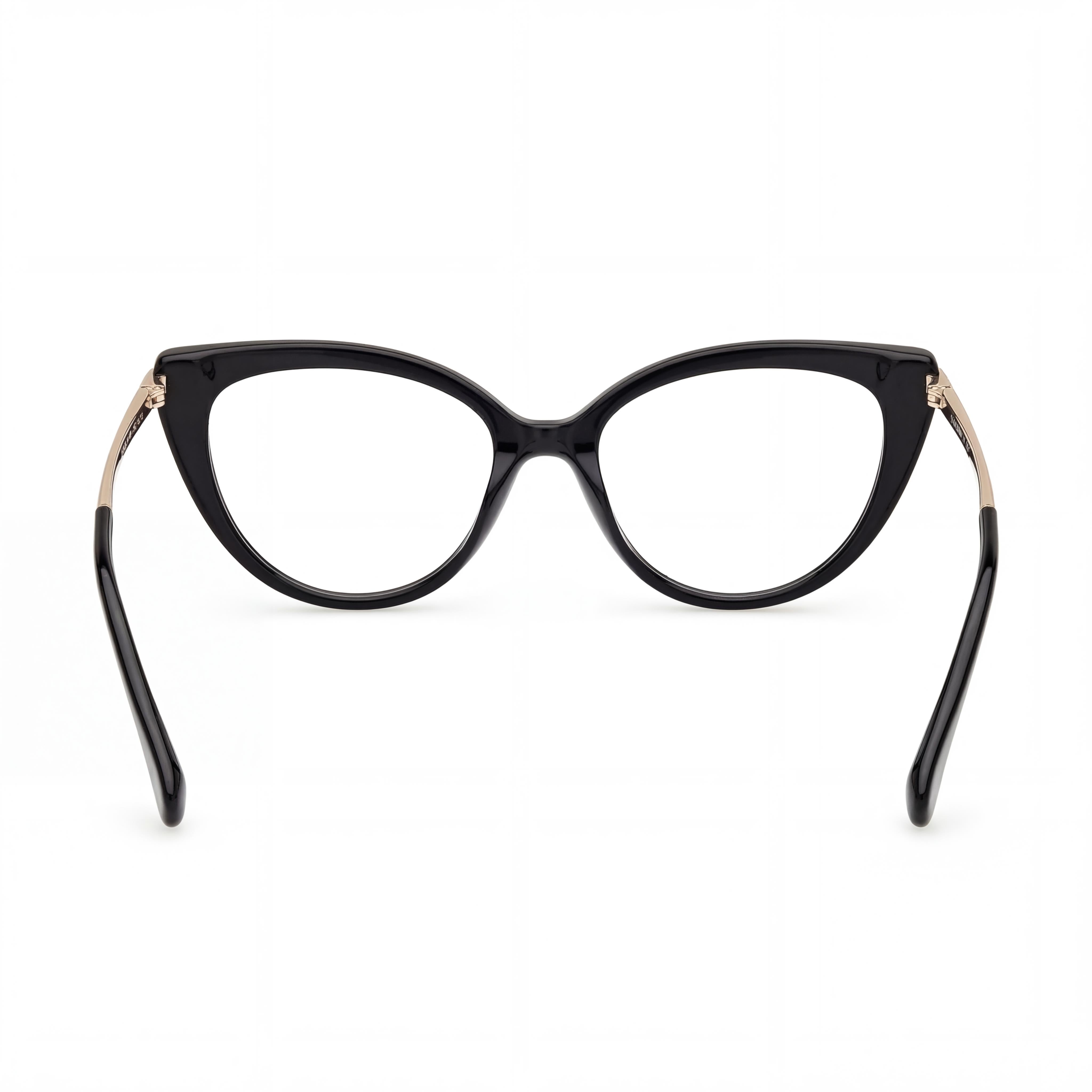 MaxMara Mm5145 Women's Plastic Eyewear 52mm, Black, Pale Gold Frame, Black Lenses, Photo 2