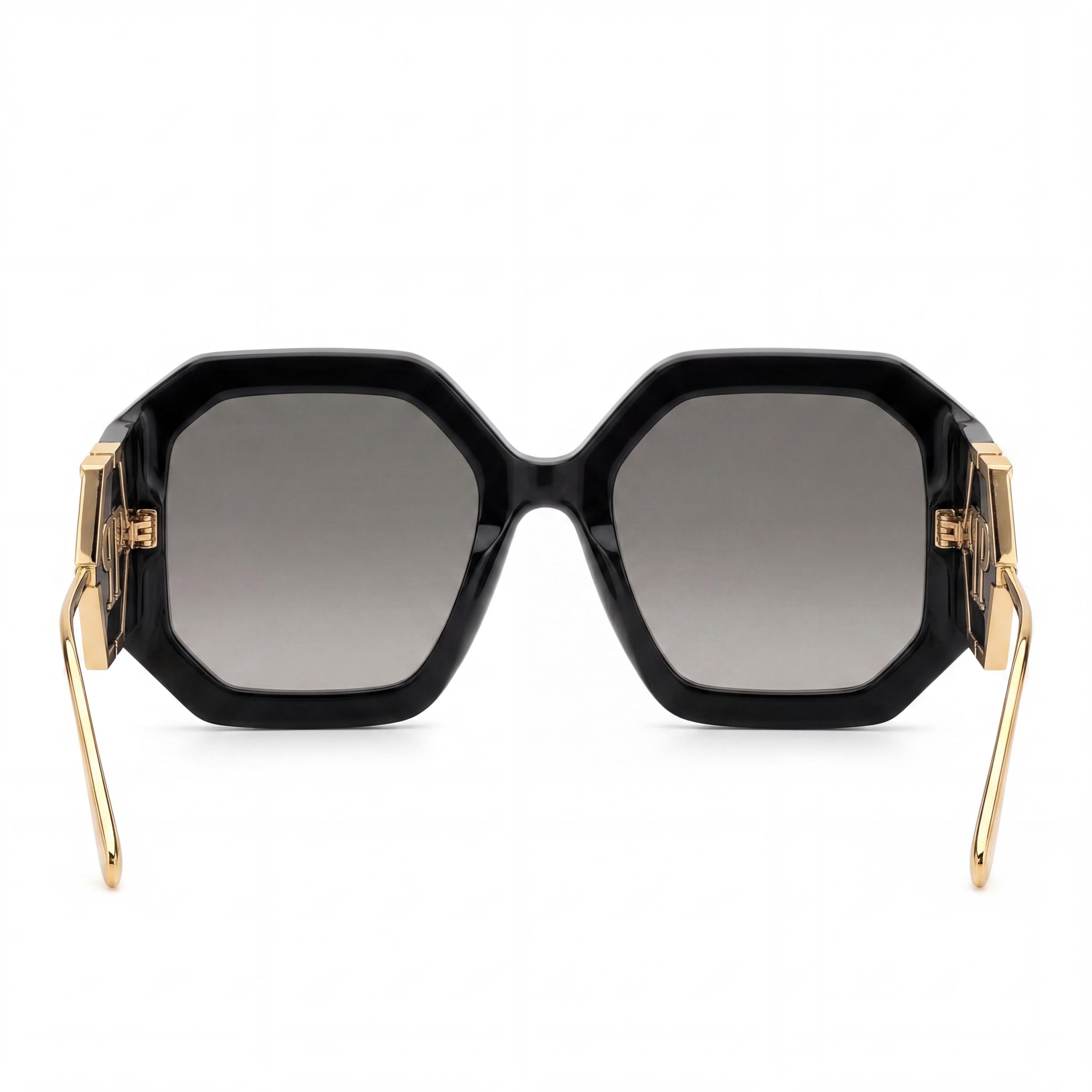 Gafas de sol Philipp Plein Spp067 para mujer con montura de acetato en negro brillante y lentes degradadas ahumadas de 54 mm, Photo 4