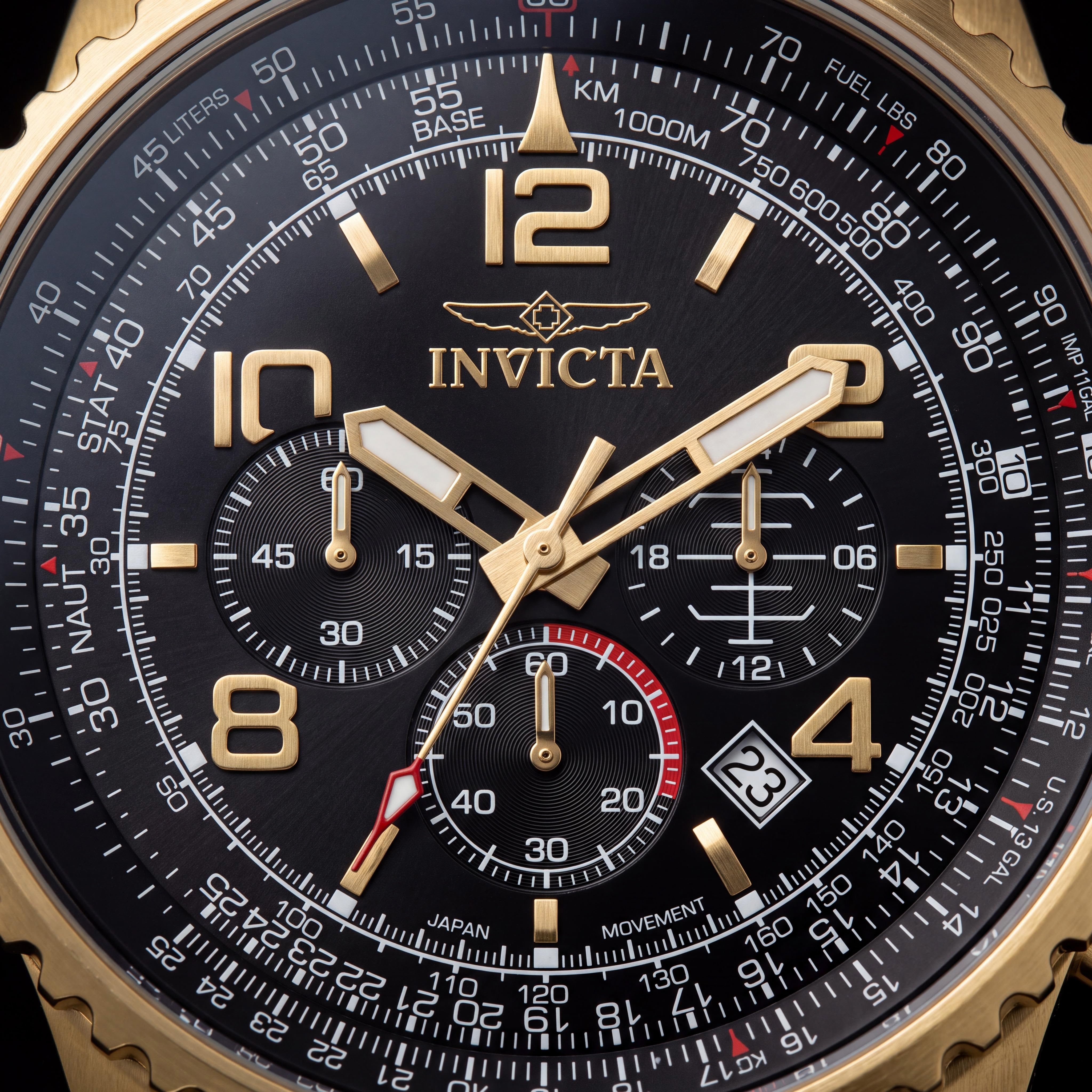 Invicta Aviator 49082 Men's Chronograph Stainless Steel 49mm Black Dial Watch, Photo 2