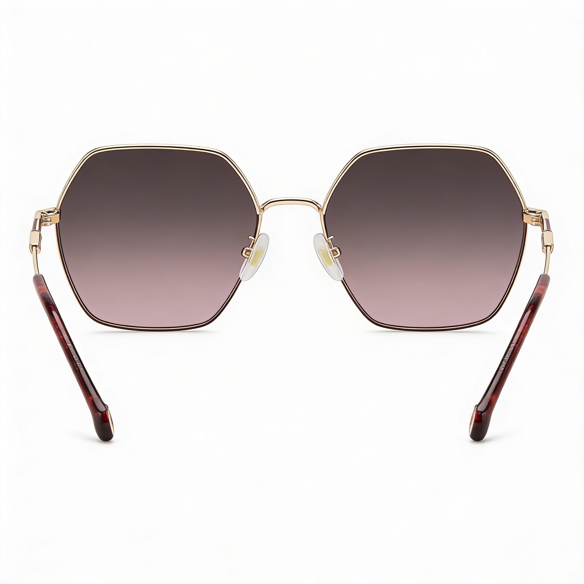 Gafas de sol de policarbonato con protección UV Carolina Herrera Essential para mujer, ligeras, de metal dorado y burdeos, 55 mm, Photo 4
