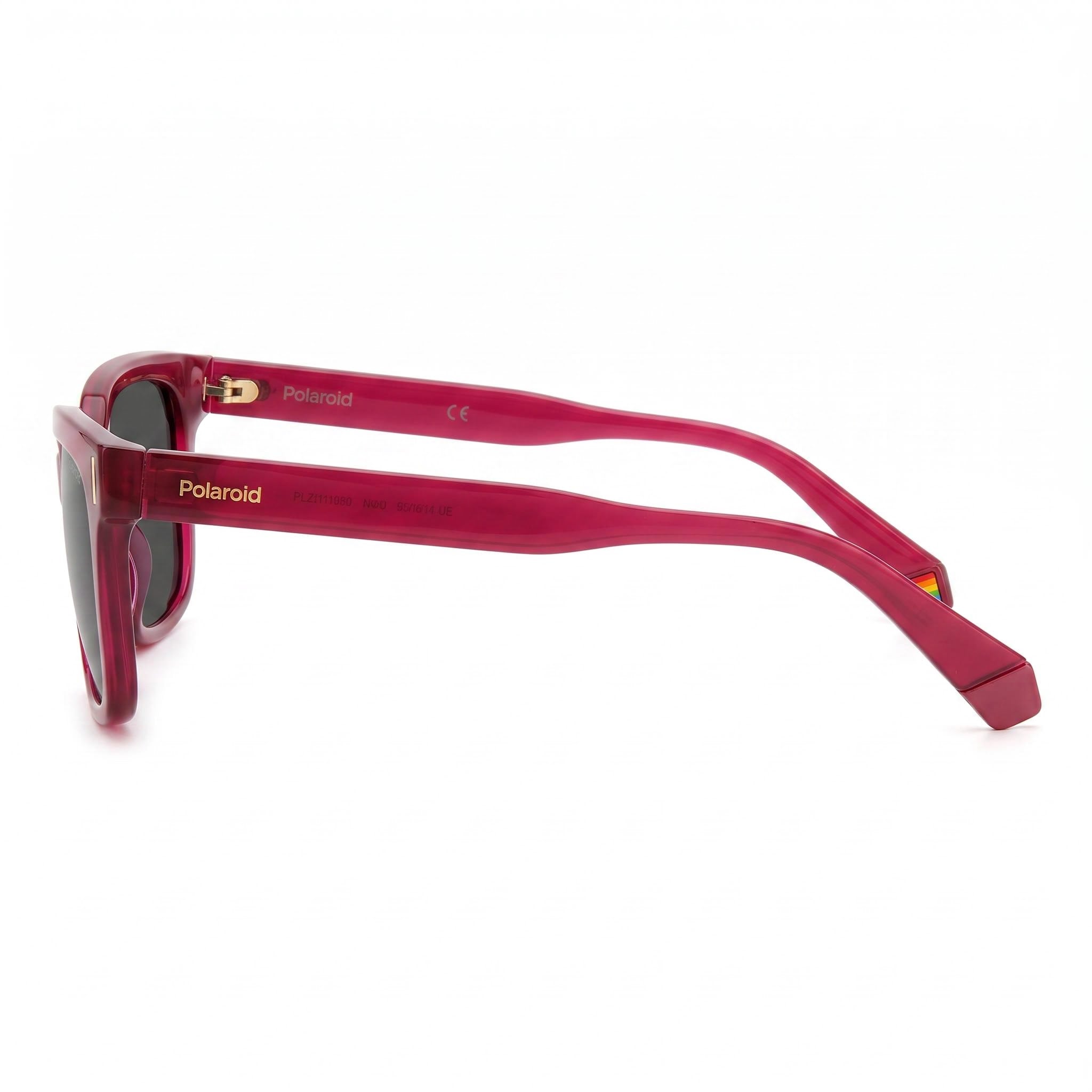 Polaroid Modern Men’s Fuchsia Polycarbonate Frame Grey Polarized UV 400 Protection Sunglasses 54mm, Photo 3