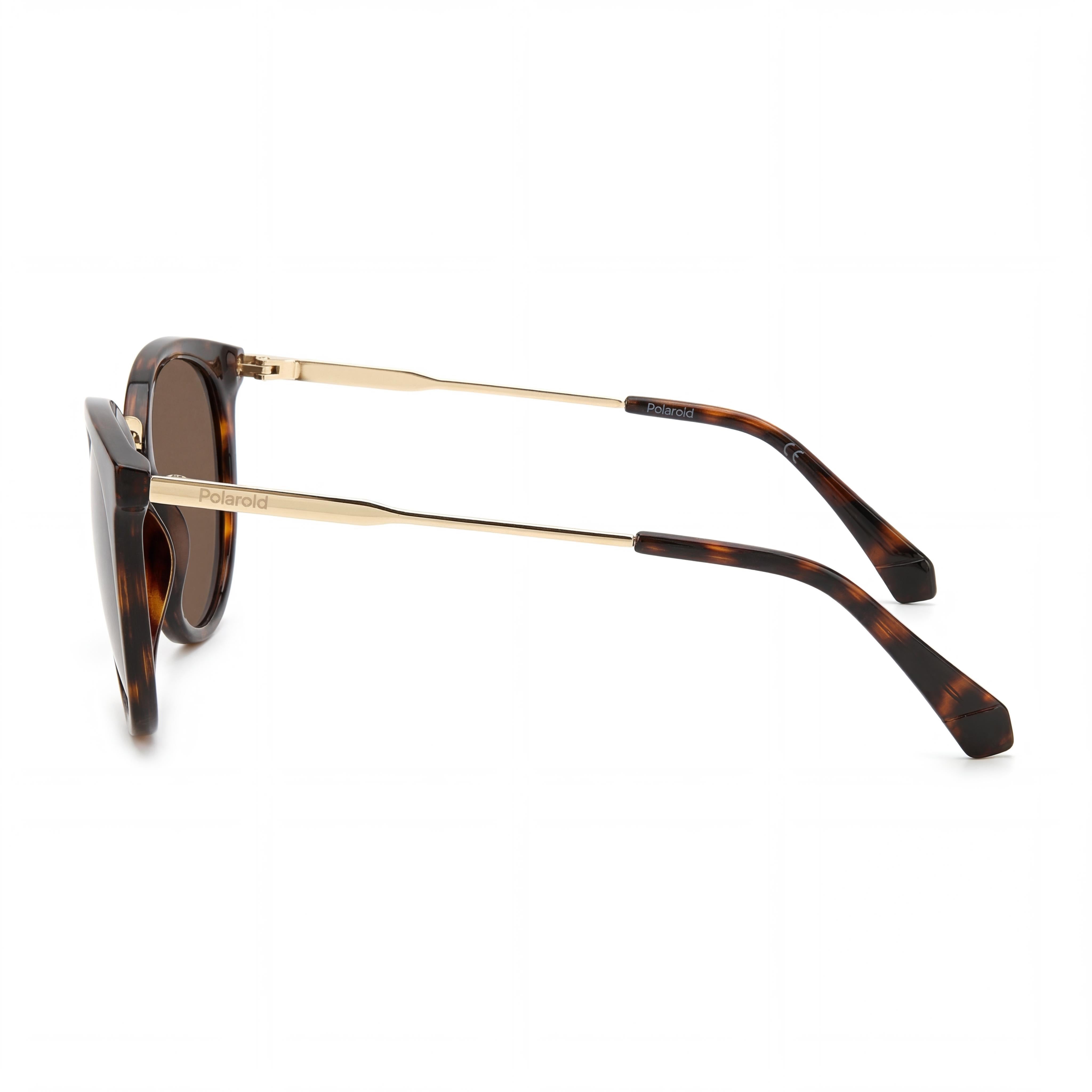Polaroid Eyewear Contemporary Women's Cat Eye Polycarbonate Havana Frame Bronze Polarized Sunglasses 53-21-145, Photo 3