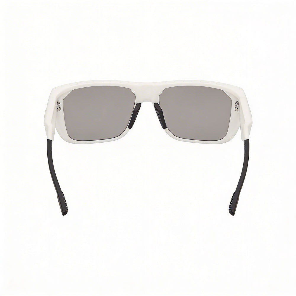 Adidas Comtemporary Matte White Plastic Frame smoke mirror lenses Unisex UV Protection Sunglasses 57mm