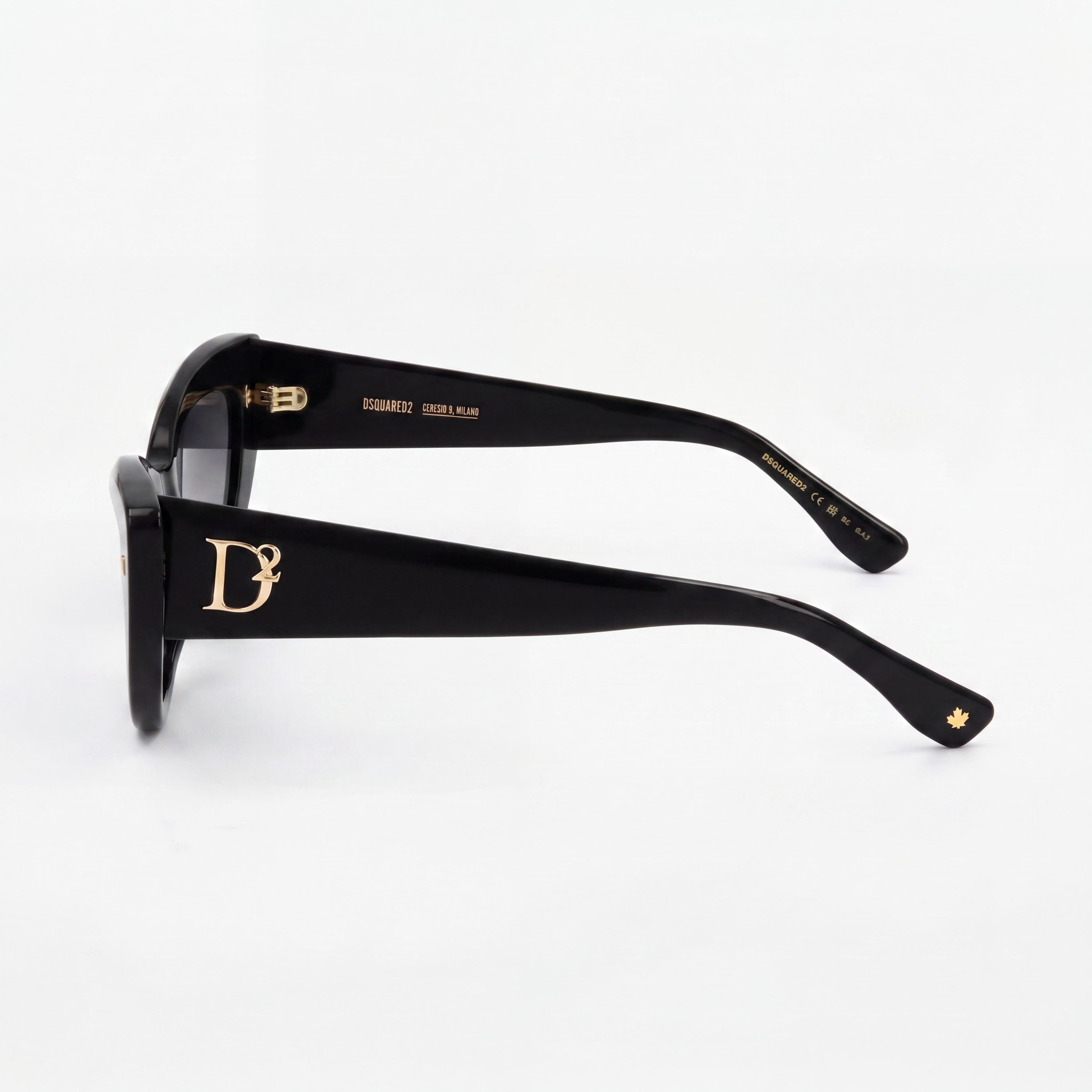 DSQUARED2 Modern Unisex Acetate Black 51mm Sunglasses with UV Protection, Dark Grey Shaded Lenses, Photo 3