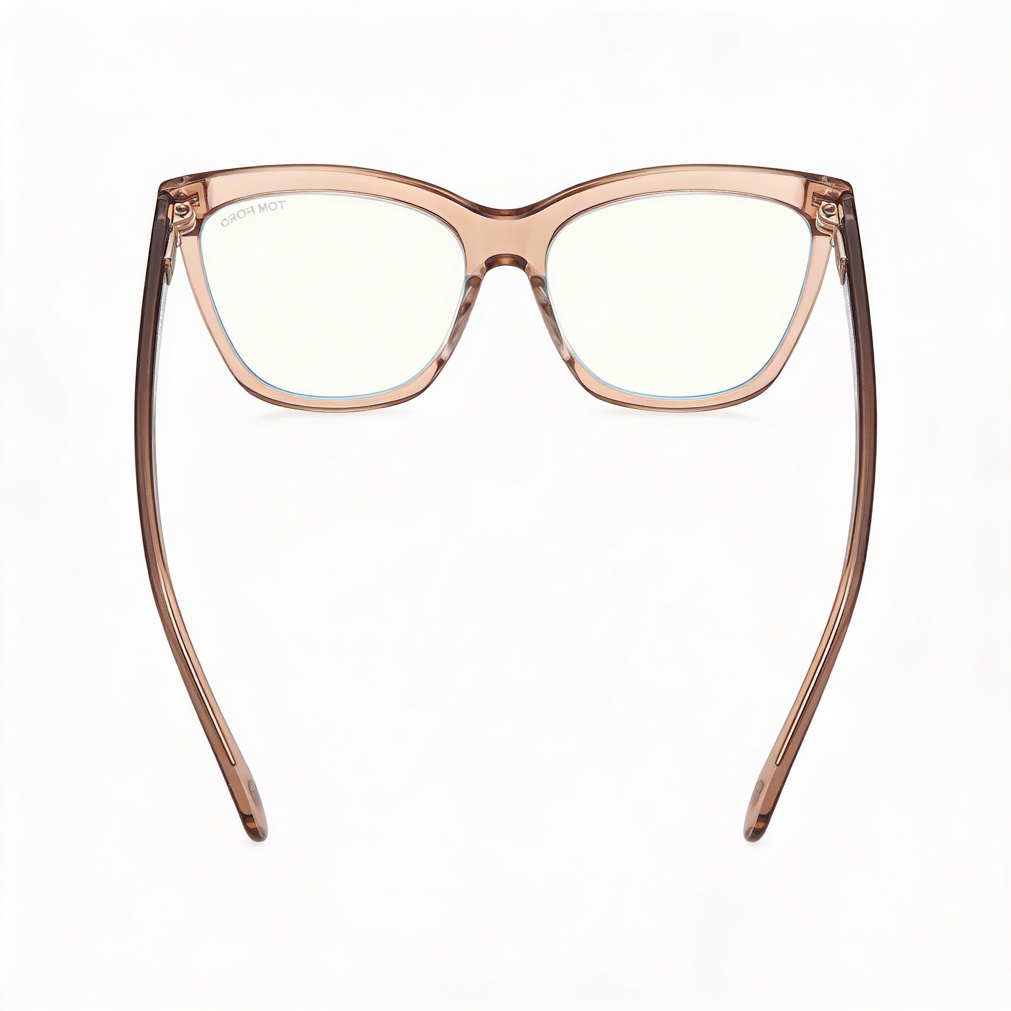 Tom Ford Ft6042-b Unisex Eyewear with Shiny Light Brown Frame, Black Polycarbonate Non- Lenses, Size 54-16-140, Photo 3