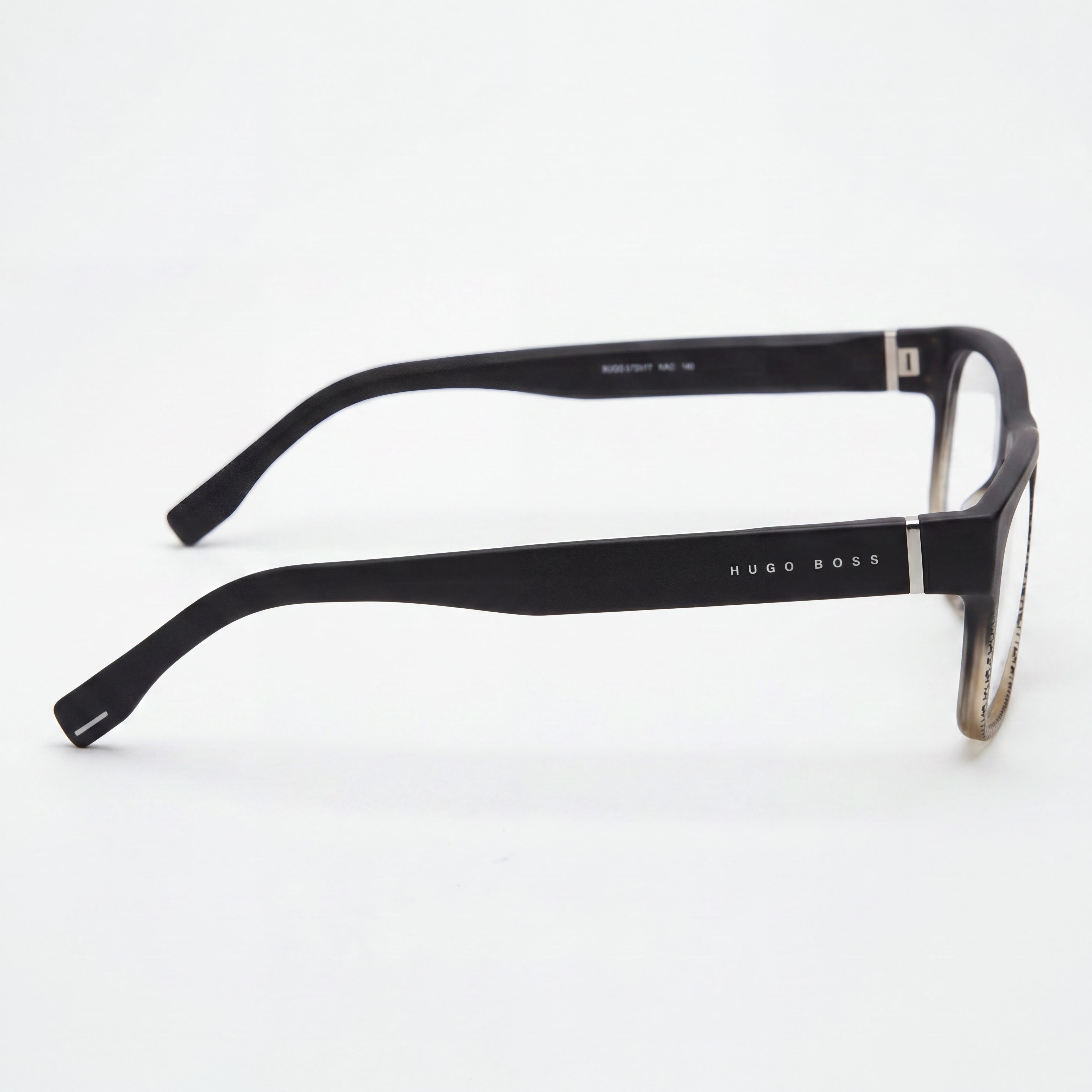 BOSS Modern Men's Shaded Grey Texture Transparent Grey Acetate Non-Polarized Eyeglasses 54mm, Photo 3