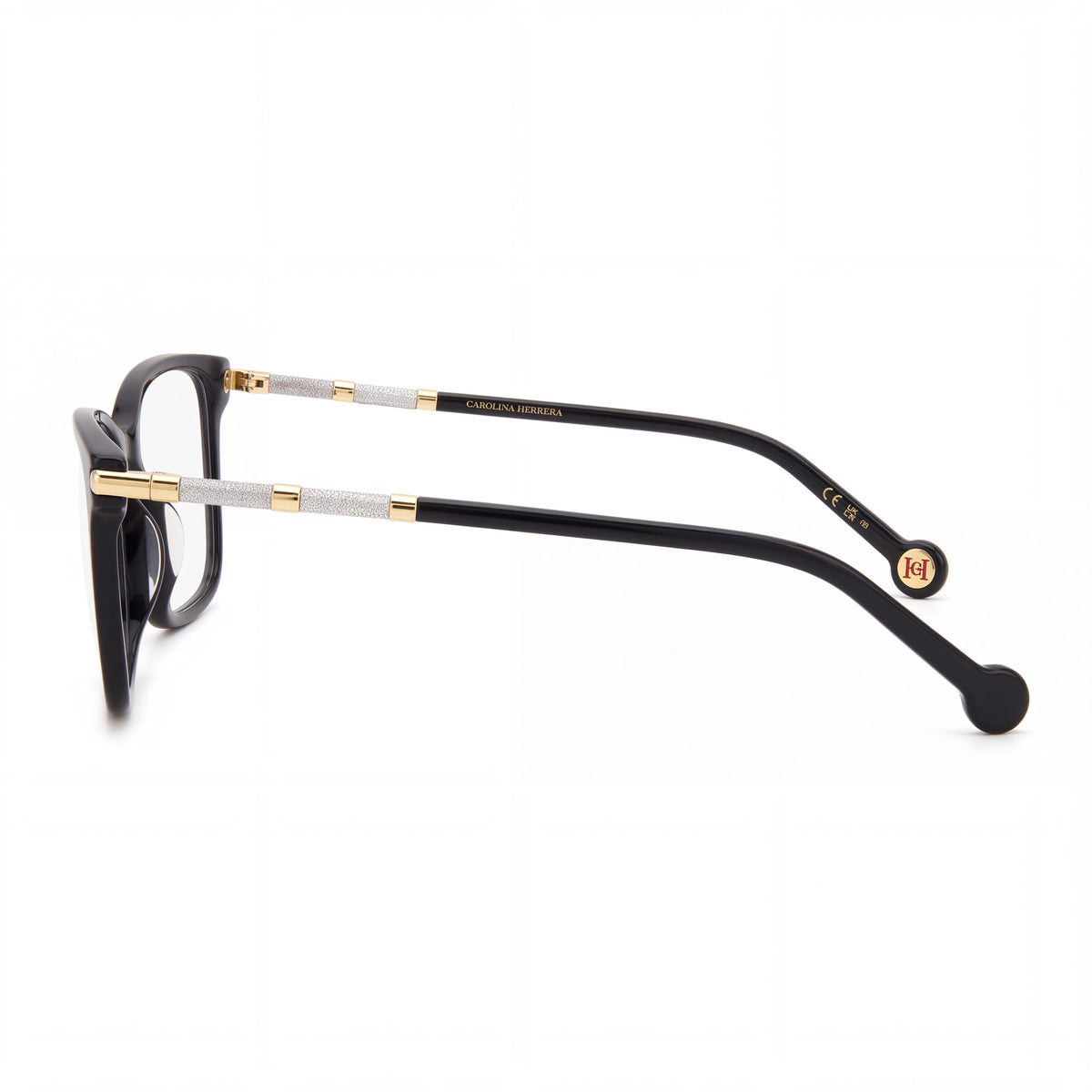 Gafas de sol polarizadas clásicas para hombre Carolina Herrera 0199/G, montura de plástico negra y dorada, ancho de lente de 55 mm, Photo 2