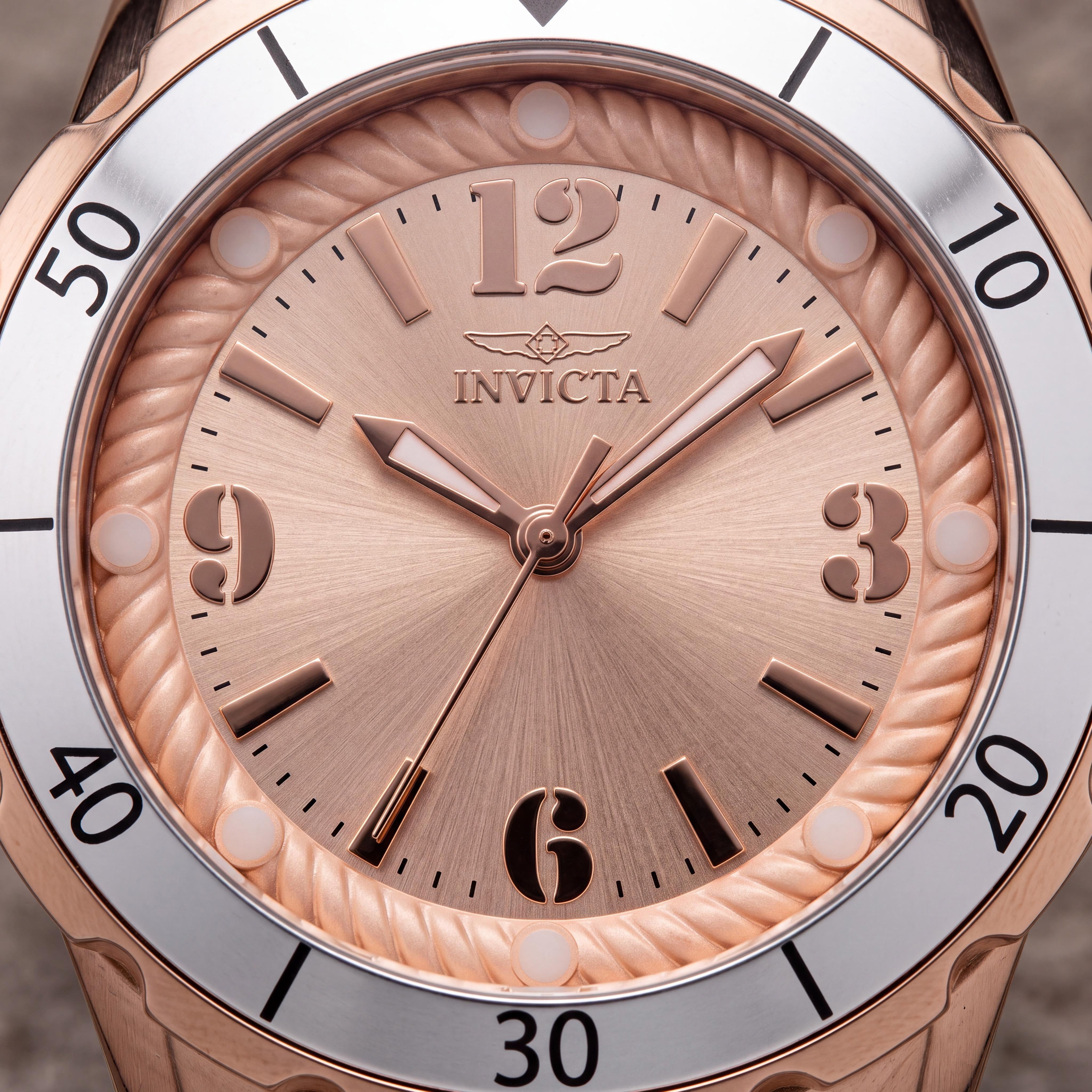 Invicta Angel 48853 Women's Rose-Gold Dial Stainless Steel Case Silicone Strap Quartz Watch 38mm, Photo 2