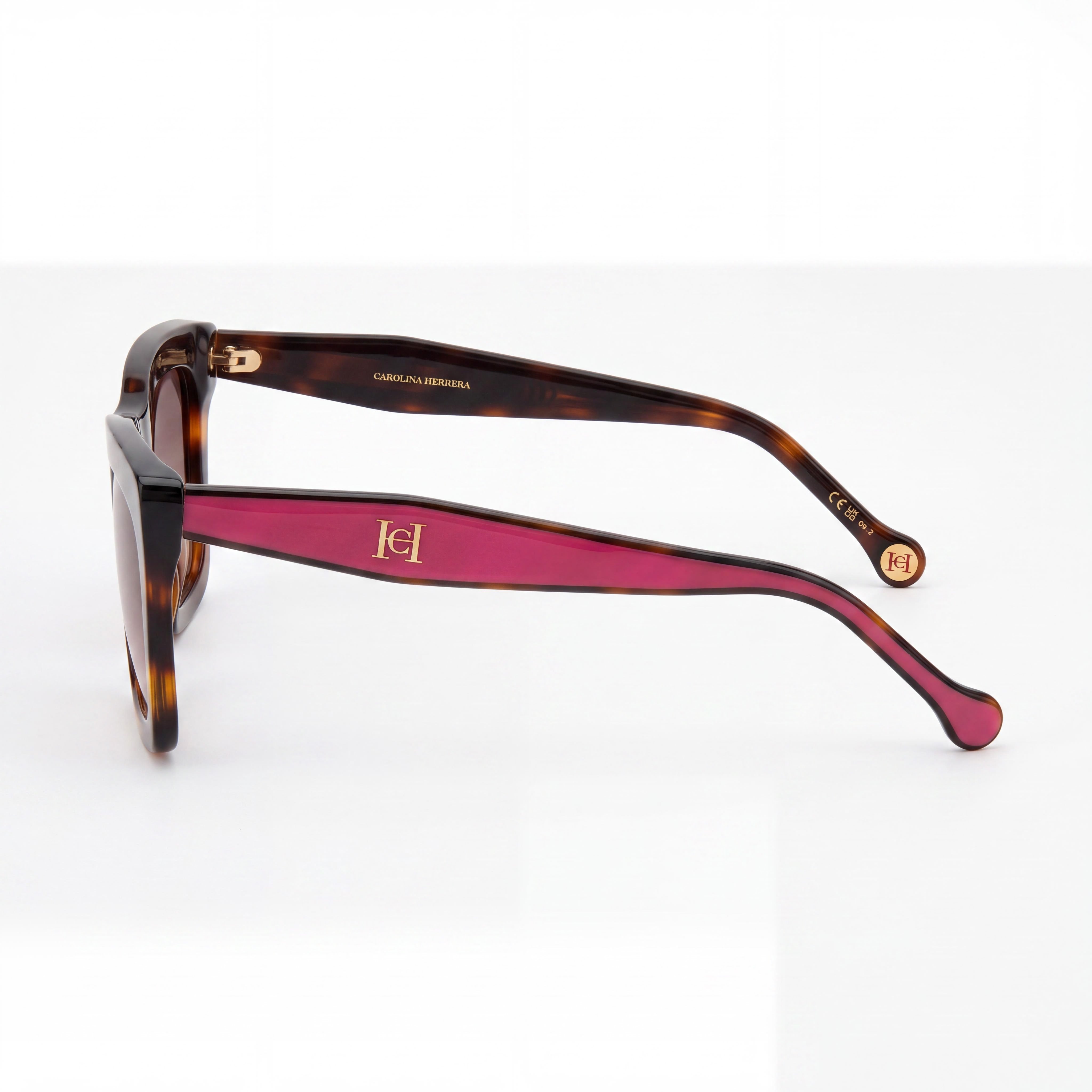 Gafas de sol no polarizadas para mujer Carolina Herrera con montura de acetato en Habana Rosado, 53mm, Photo 3