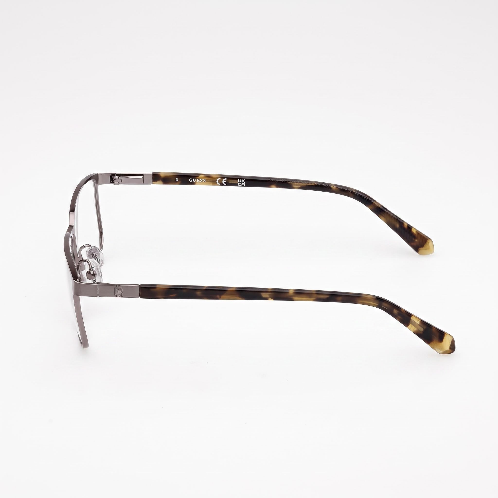 GUESS Gu50244 Gafas Ópticas Metálicas para Hombre, Gunmetal Satinado, Lente de 57mm, Puente de 16mm, Patilla de 145mm, Photo 2
