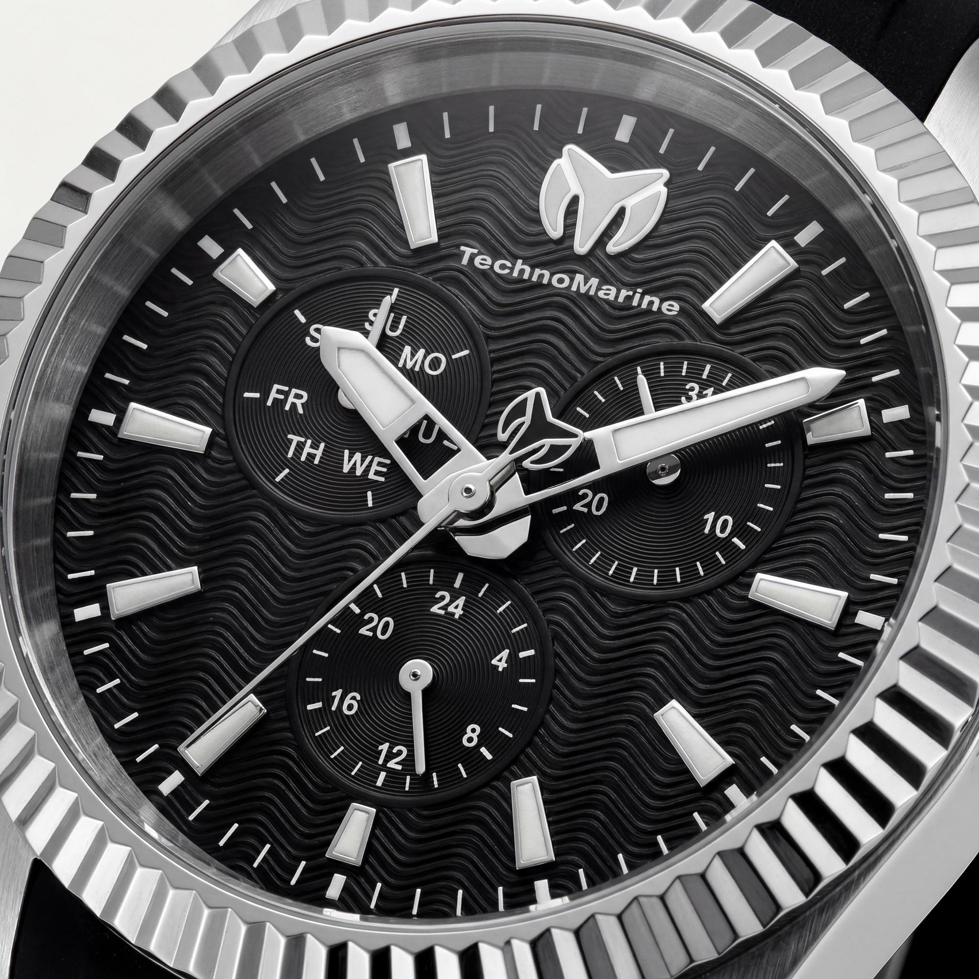 Technomarine Sea Watch TM-719022 Men's Black Silicone Stainless Steel Luminous Japanese Quartz 42mm Watch, Photo 2