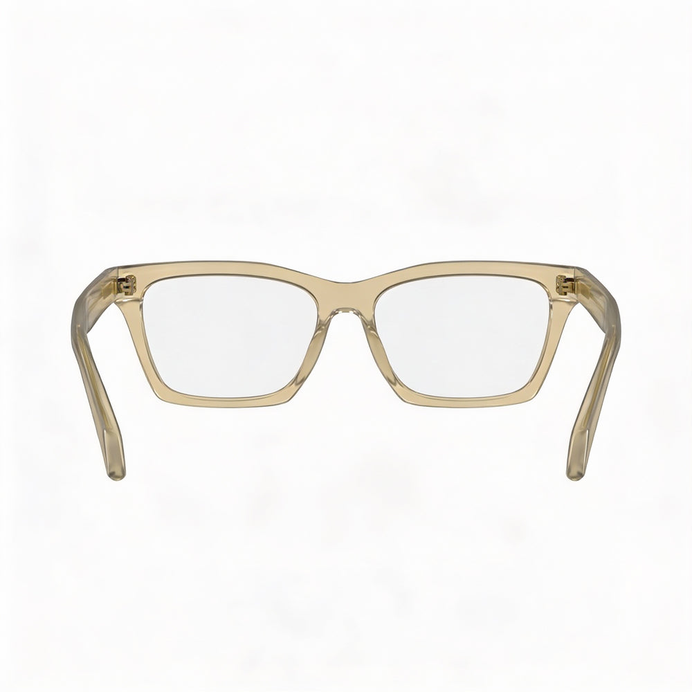 Salvatore Ferragamo SF2986 Unisex Acetate Prescription Ready Optical Frames with Clear Demo Lenses Transparent Beige 53mm