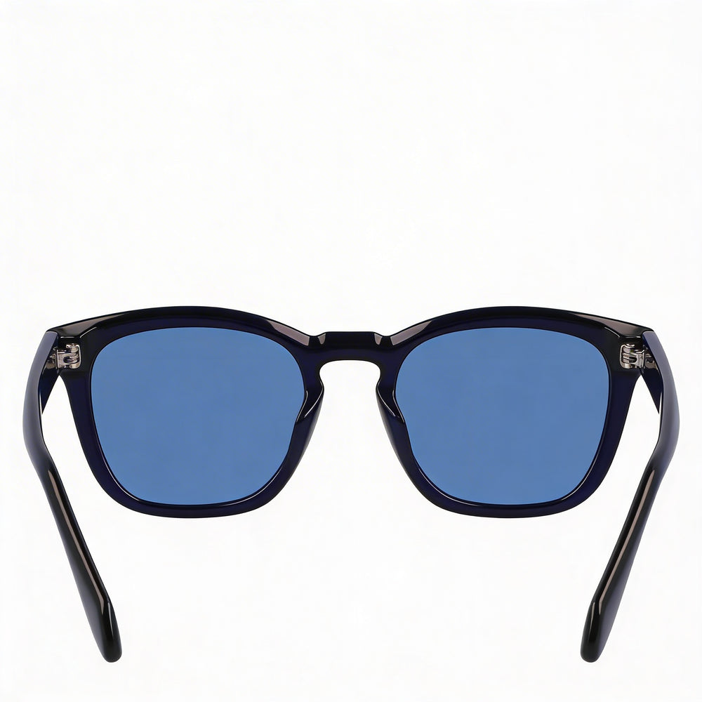 Gafas de sol rectangulares Ferragamo para hombre, modelo Sf2040se, montura de titanio azul transparente, protección UV 400, medida 50-21-145