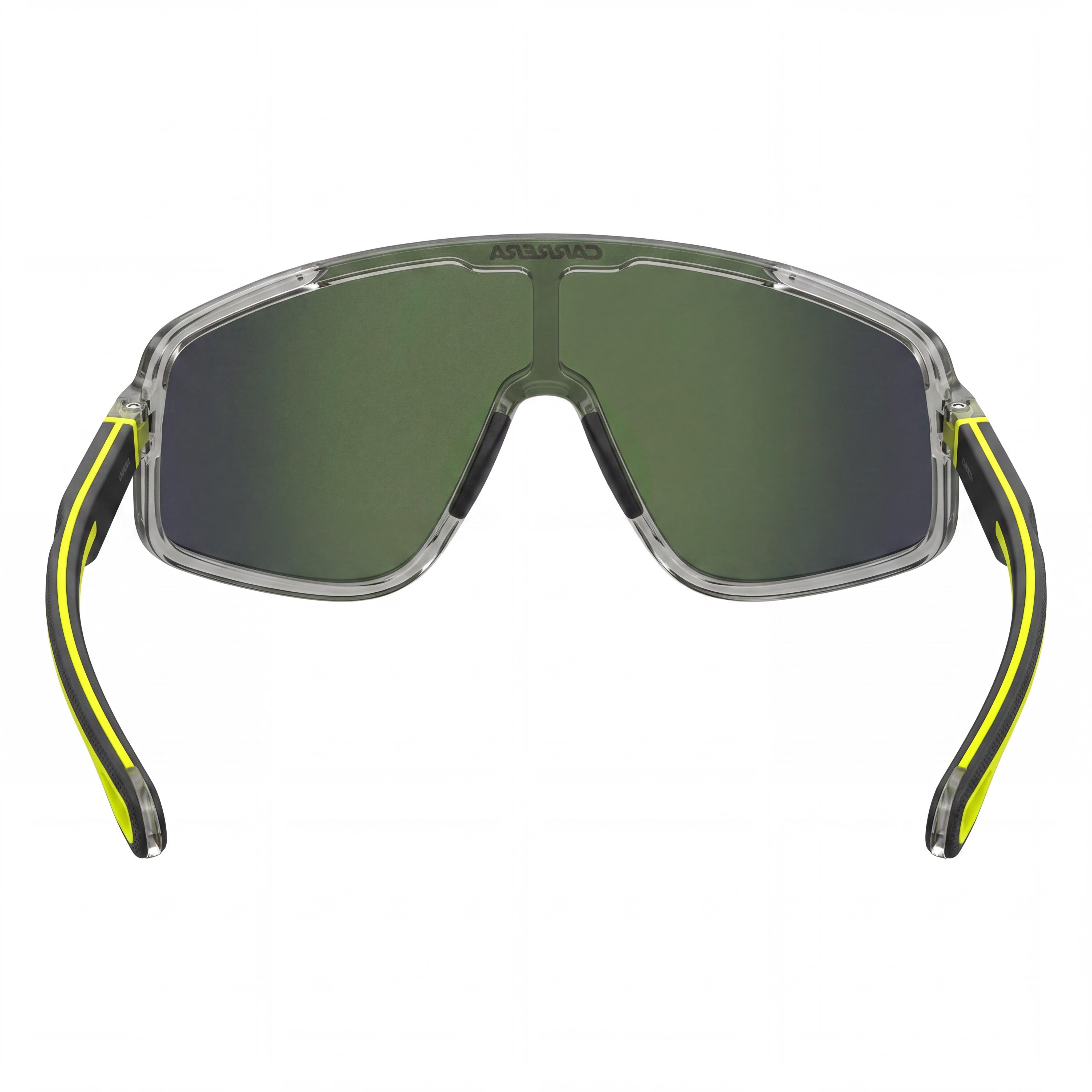 Carrera 4017/S Gafas de sol de plástico modernas para hombre, montura gris amarillo lente verde espejo, talla 99-1-135, Photo 4