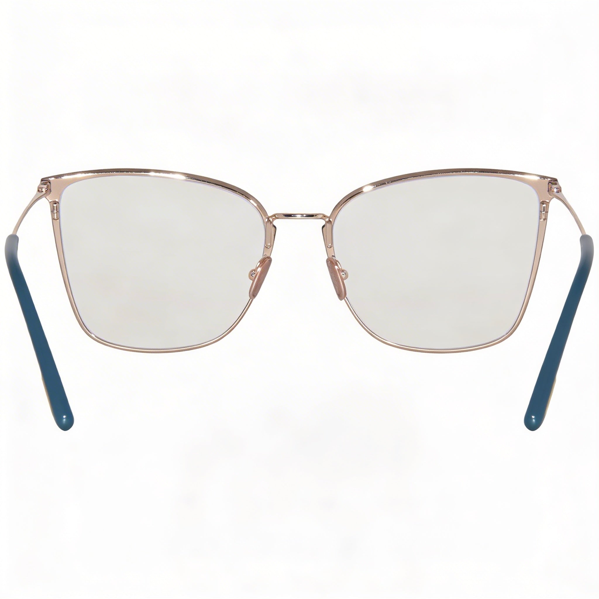 Gafas de vista Tom Ford TF5839-B para mujer, montura completa de metal con diseño de mariposa y bloque azul, color verde azulado brillante y logotipo dorado, 56-18-140 mm, Photo 2