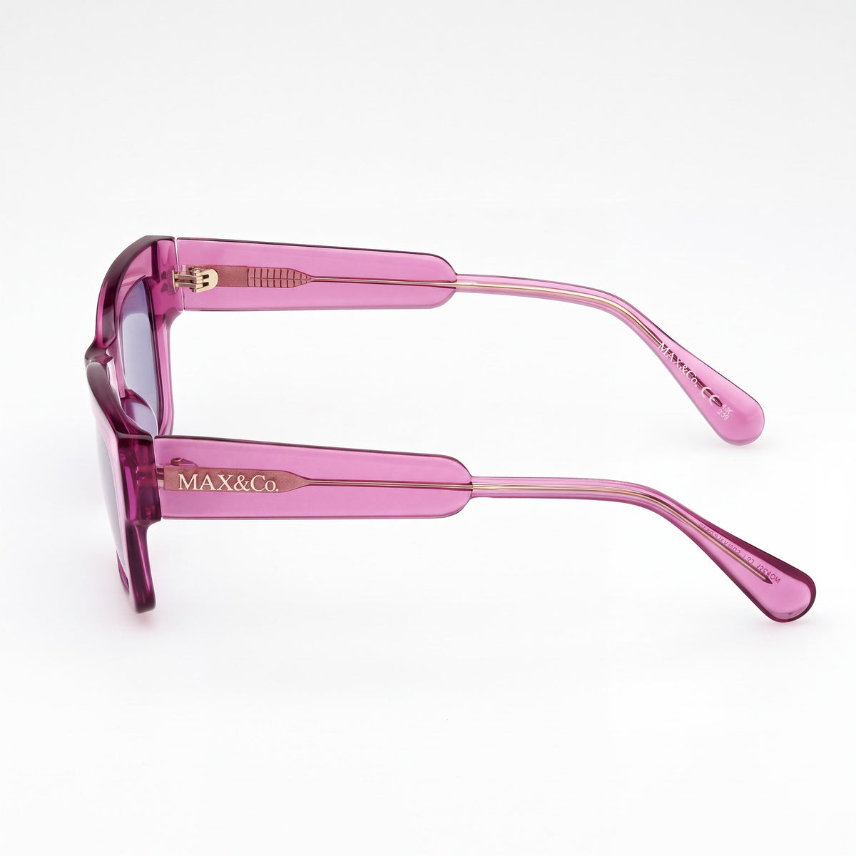 Max & Co. Casual Women's Shiny Pink Acetate Frame Sunglasses with Grey UV Protection Lenses 52mm, Photo 2