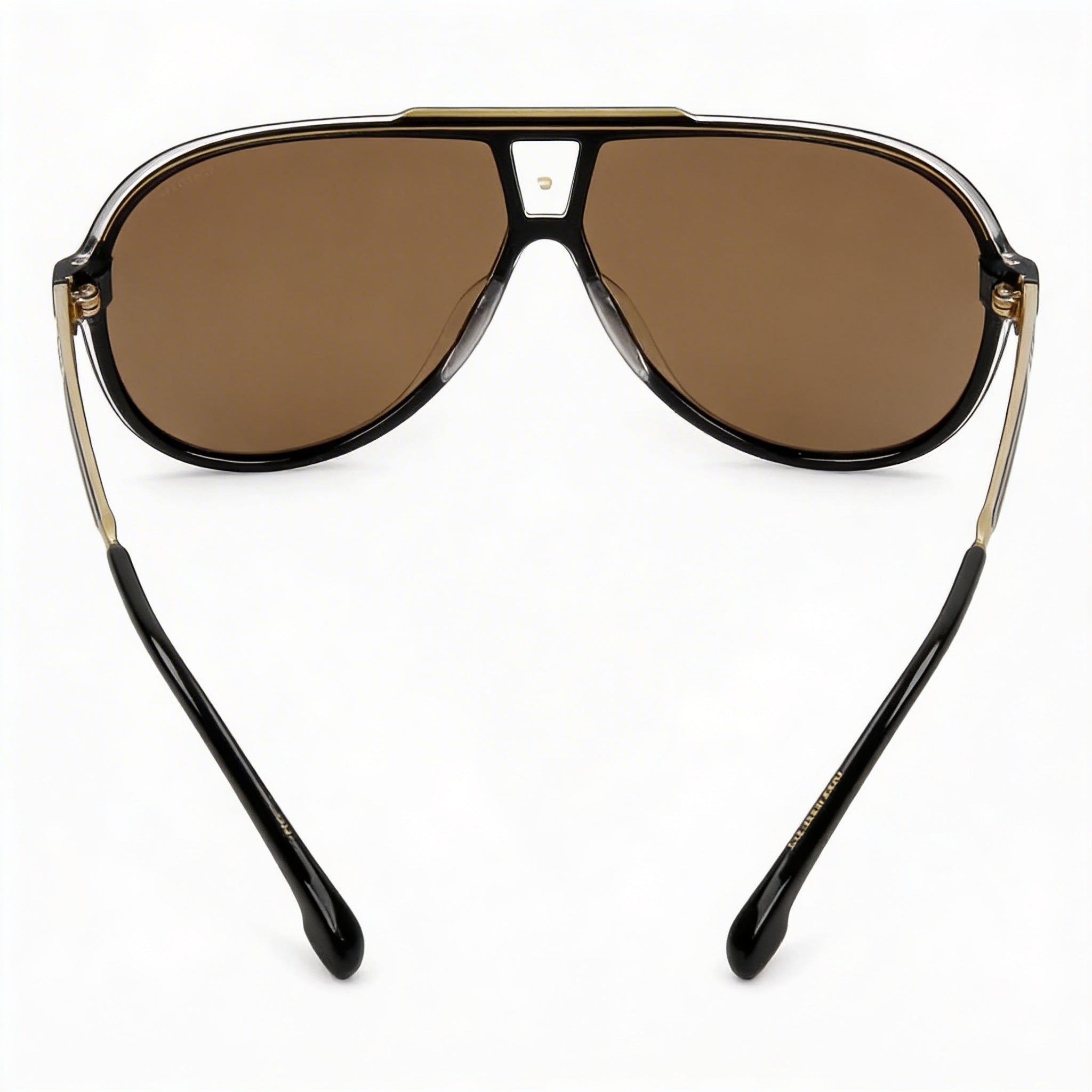 Gafas de sol Carrera Moderno Unisexo Negro Oro Elastómeros Termoplásticos Marco Lente Dorada 63mm Protección UV, Photo 4