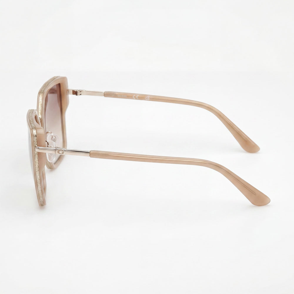 Gafas de sol inyectadas polarizadas GUESS para mujer, montura de plástico marrón degradado brillante, talla 59