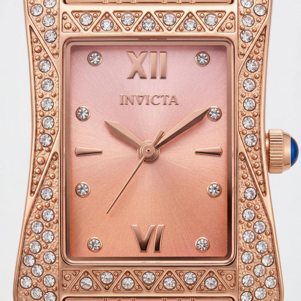 Invicta Wildflower 69284 Reloj de cuarzo para mujer, acero inoxidable oro rosa, esfera rosa 26 mm