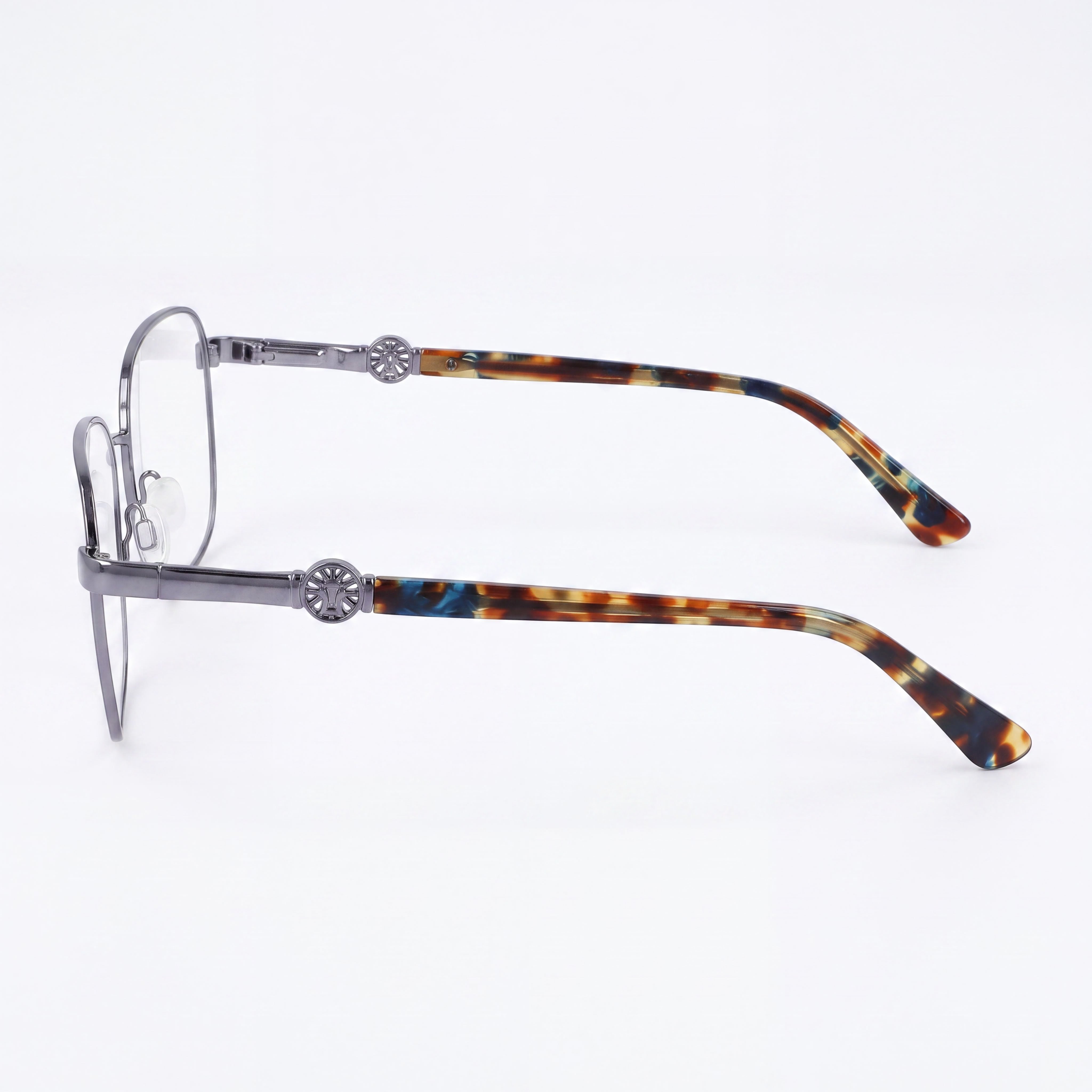 Gafas para hombre Anne Klein Ak5103 con montura de metal color pizarra, lentes transparentes de policarbonato, 52 mm, Photo 3