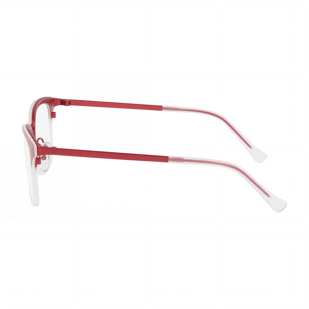 Gafas Police Modern para mujer, color rojo mate, con inyección de metal y lentes semimate en rojo, de 51 mm