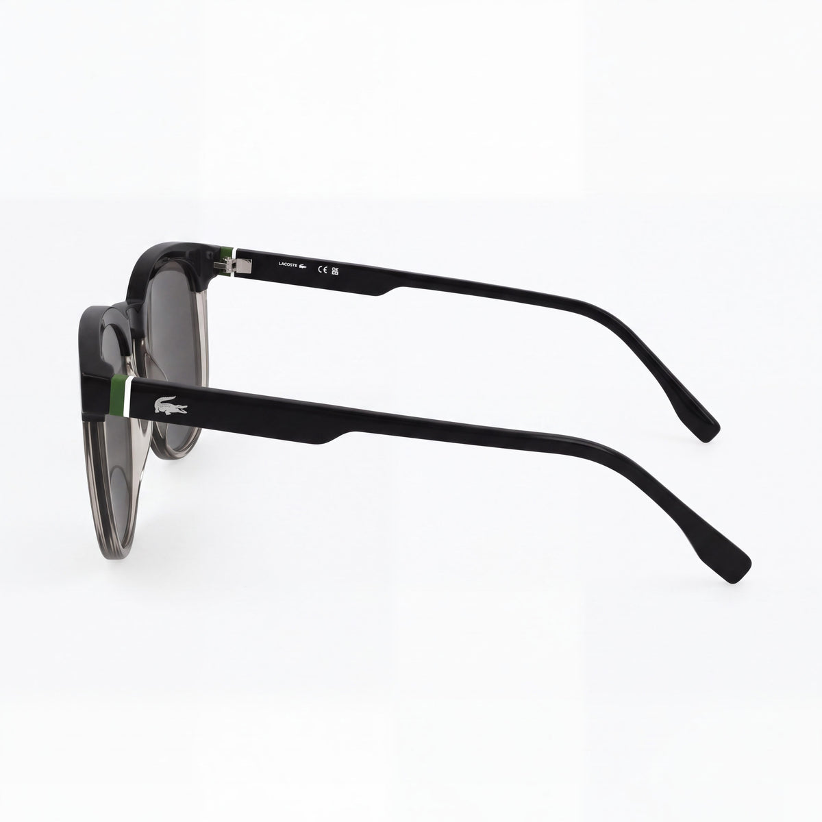 Lacoste L6073s Men's Plastic RXable Sunglasses, Black/Transparent Blush Frame, Solid Grey Lenses, UV 400, 52-19-145, Photo 3