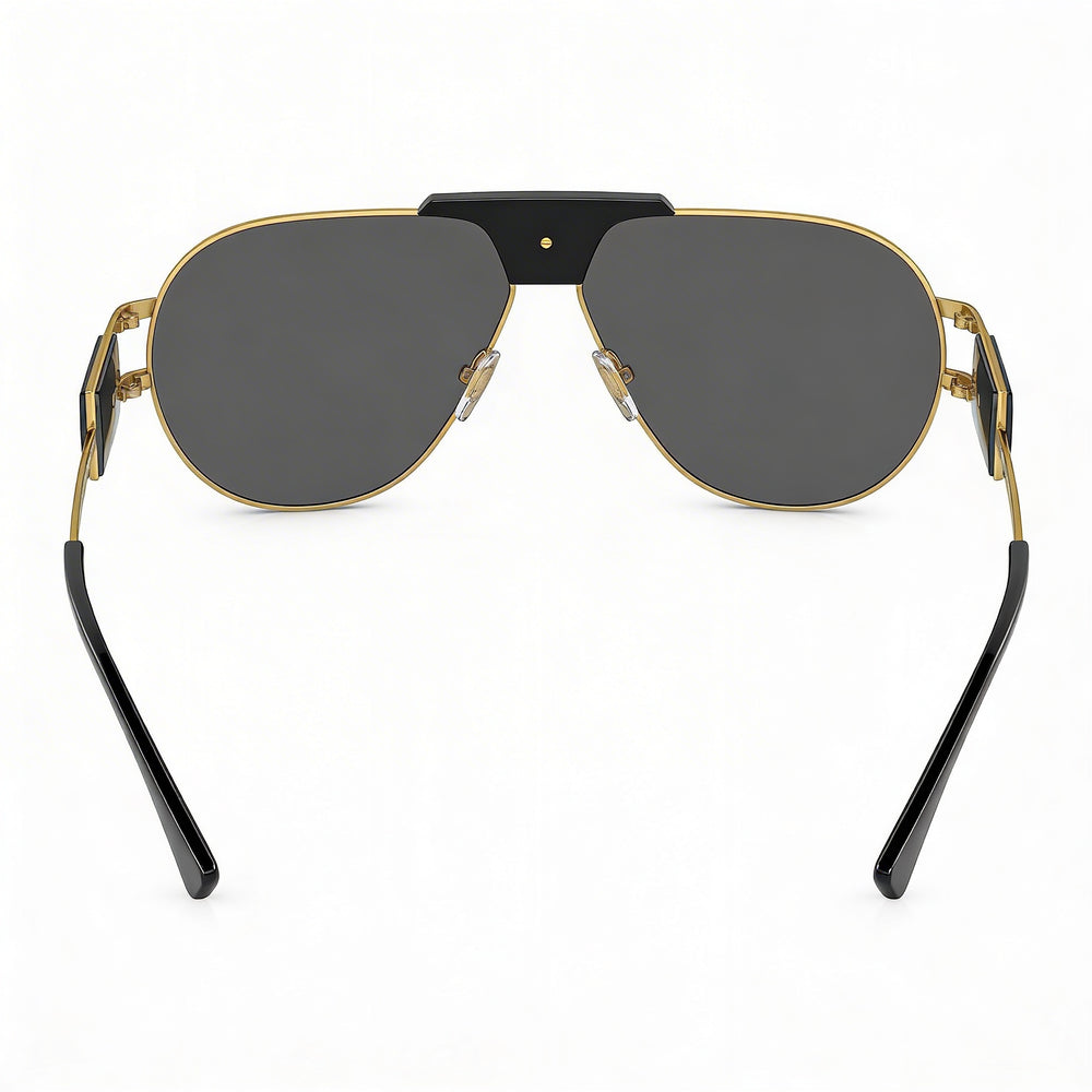 Gafas de sol unisex Versace Contemporary con montura de metal multicolor y protección UV, lente gris, 63 mm