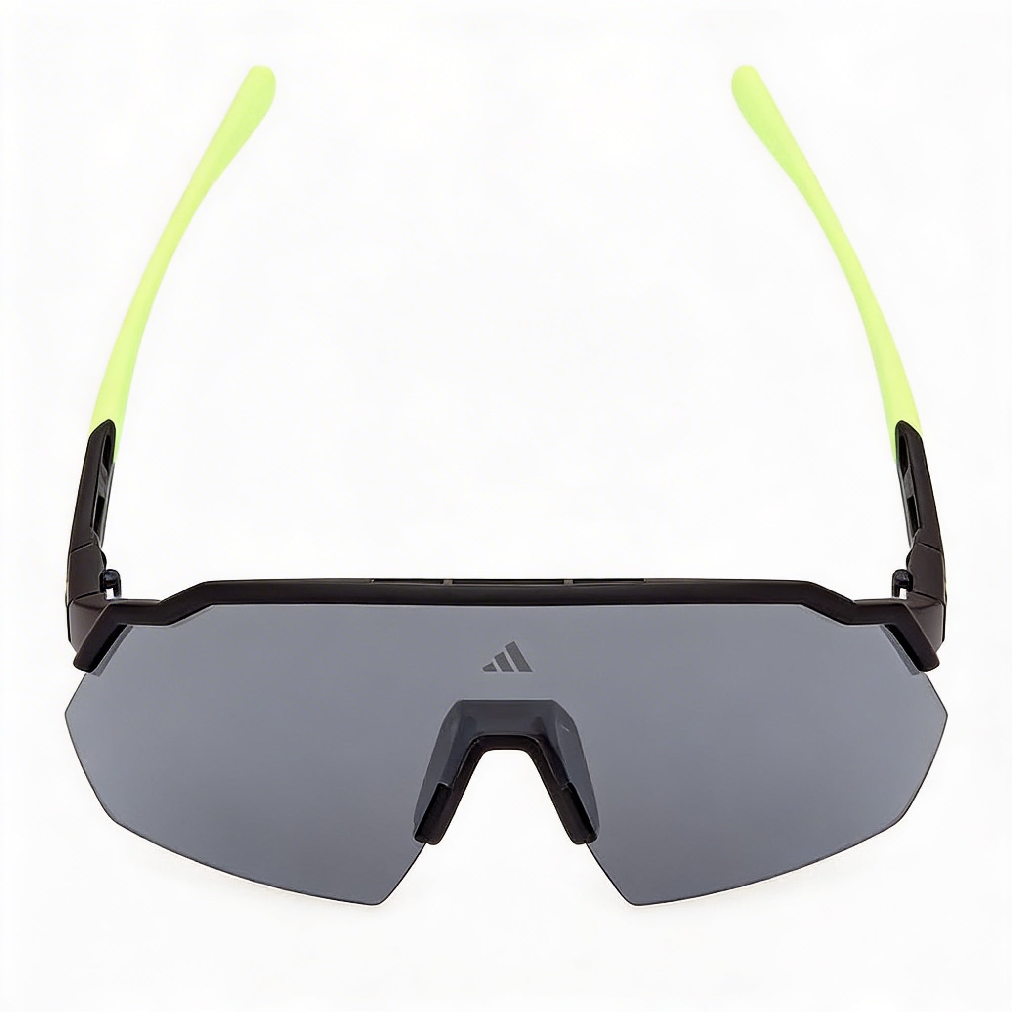 Gafas de sol deportivas unisex modernas de Adidas con montura inyectada en negro opaco y lentes de espejo ahumado., Photo 2