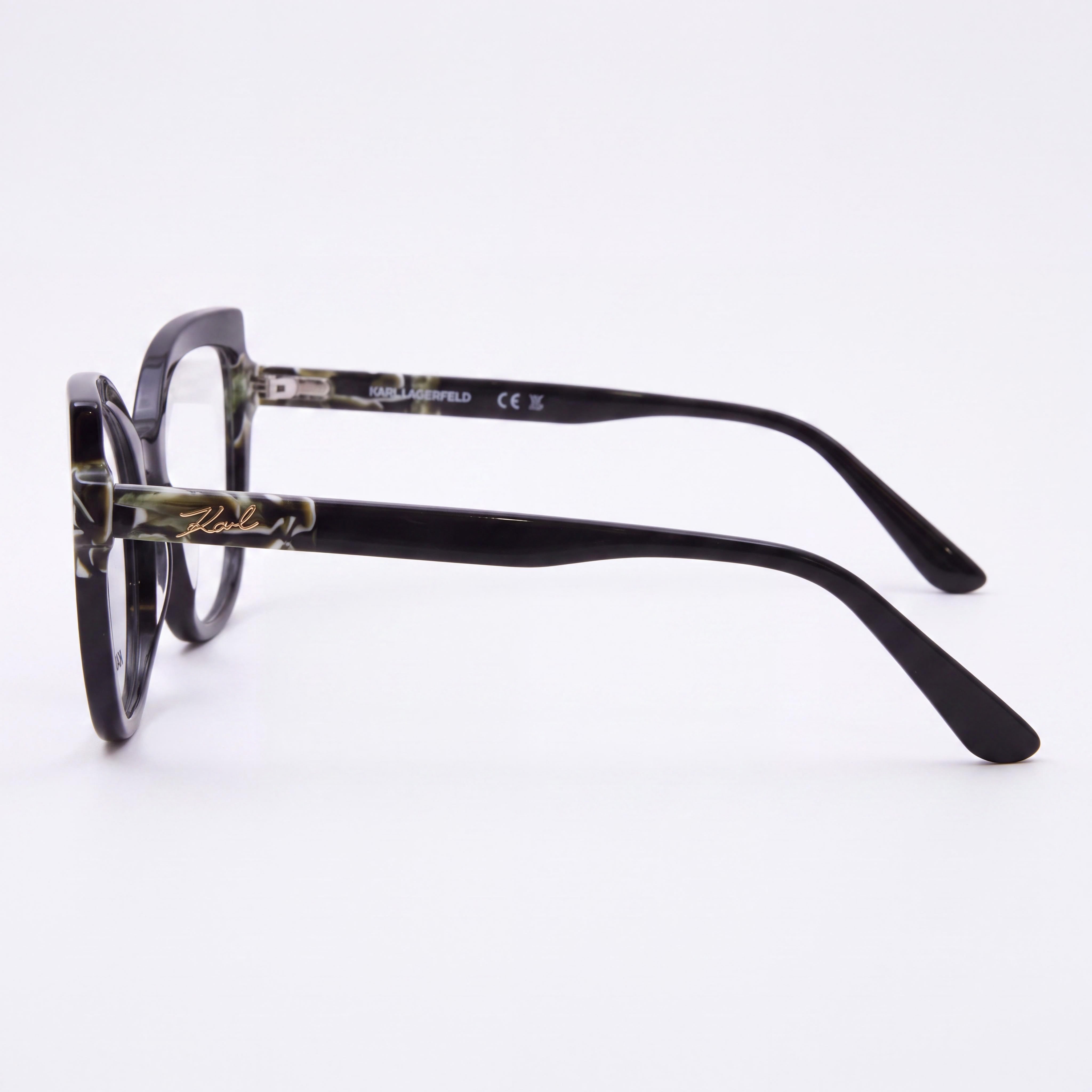 KARL LAGERFELD Modern Unisex Eyewear featuring an Acetate Frame in Black Marble Non-polarised Lenses 54mm, Photo 2